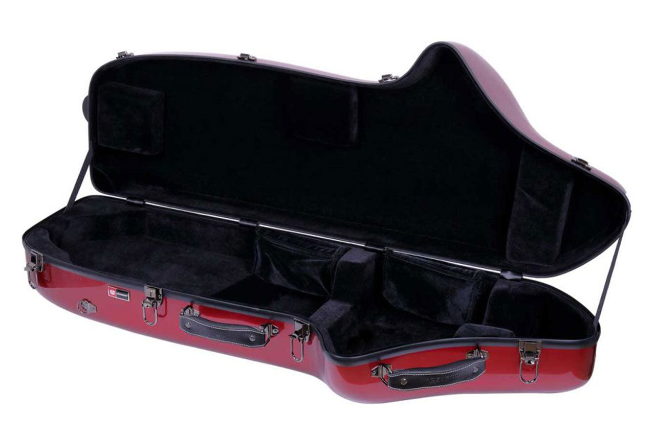 Crossrock Fiberglass Red Baritone Saxophone Case