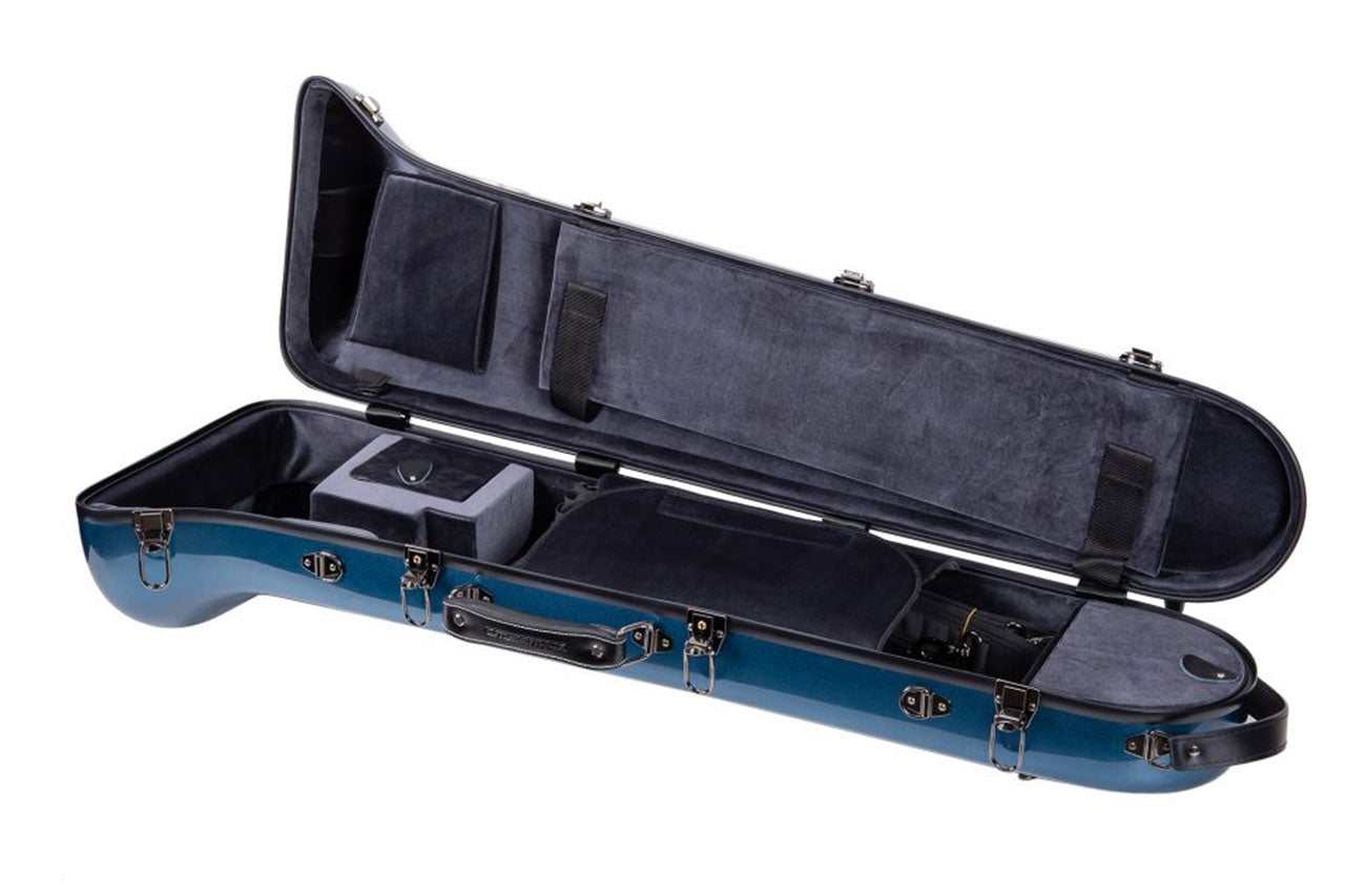 Crossrock Fiberglass Blue Tenor Trombone Case