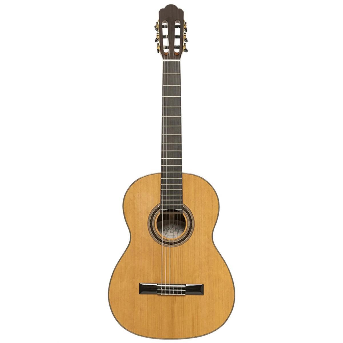 Mazuelo-CR solid cedar top classical guitar, full front view