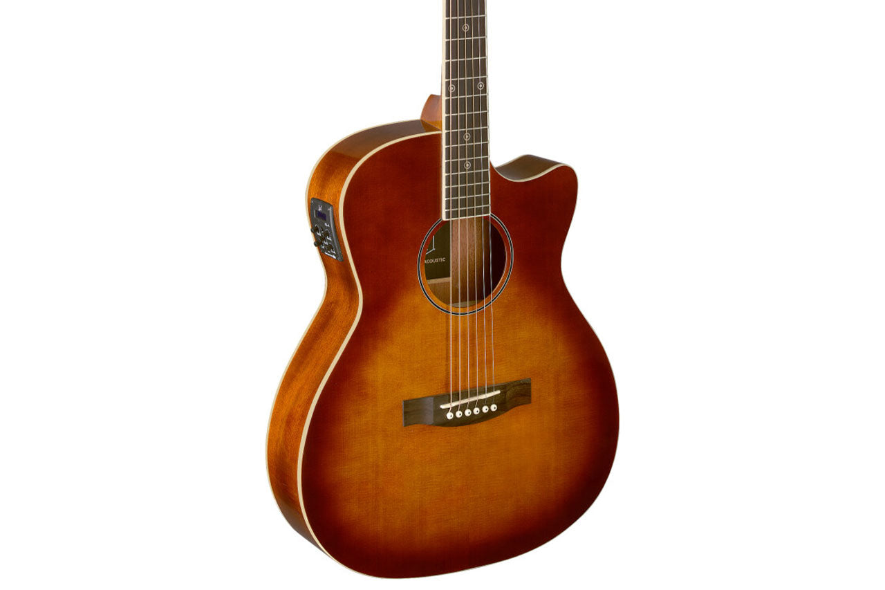 J.N Guitars Spruce Cherryburst Acoustic Electric Guitar