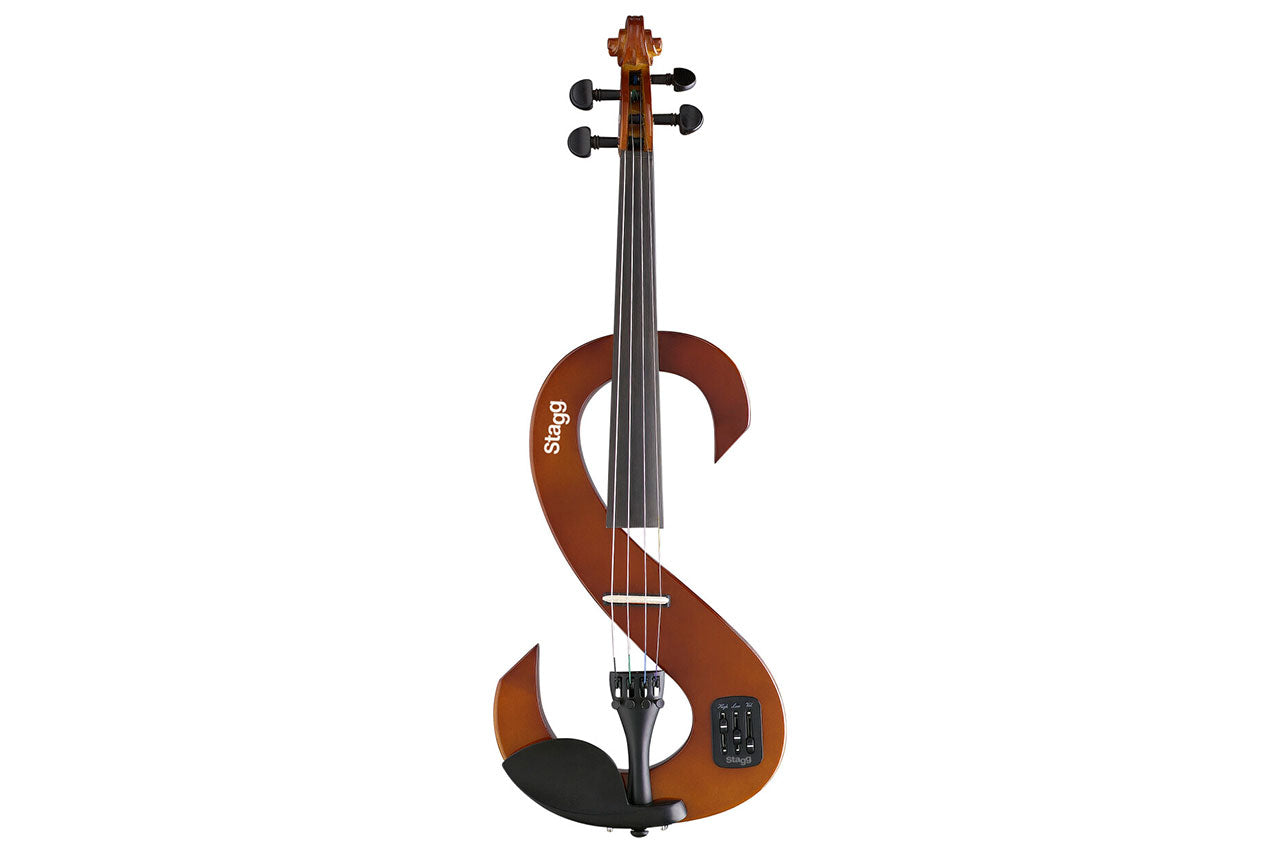 Stagg 4/4 S-Shaped Violinburst Electric Violin 