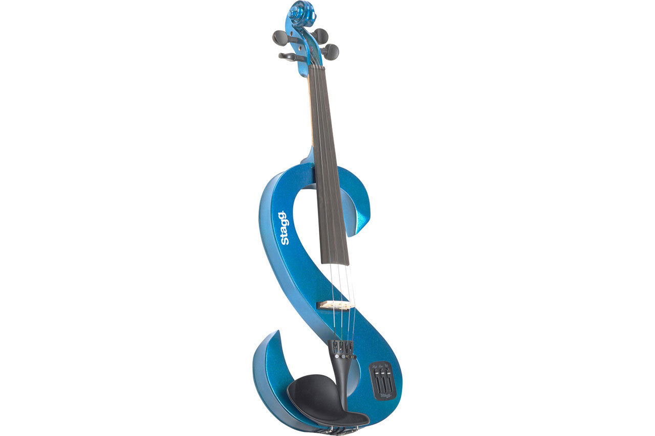 Stagg 4/4 S-Shaped Metallic Blue Electric Violin 