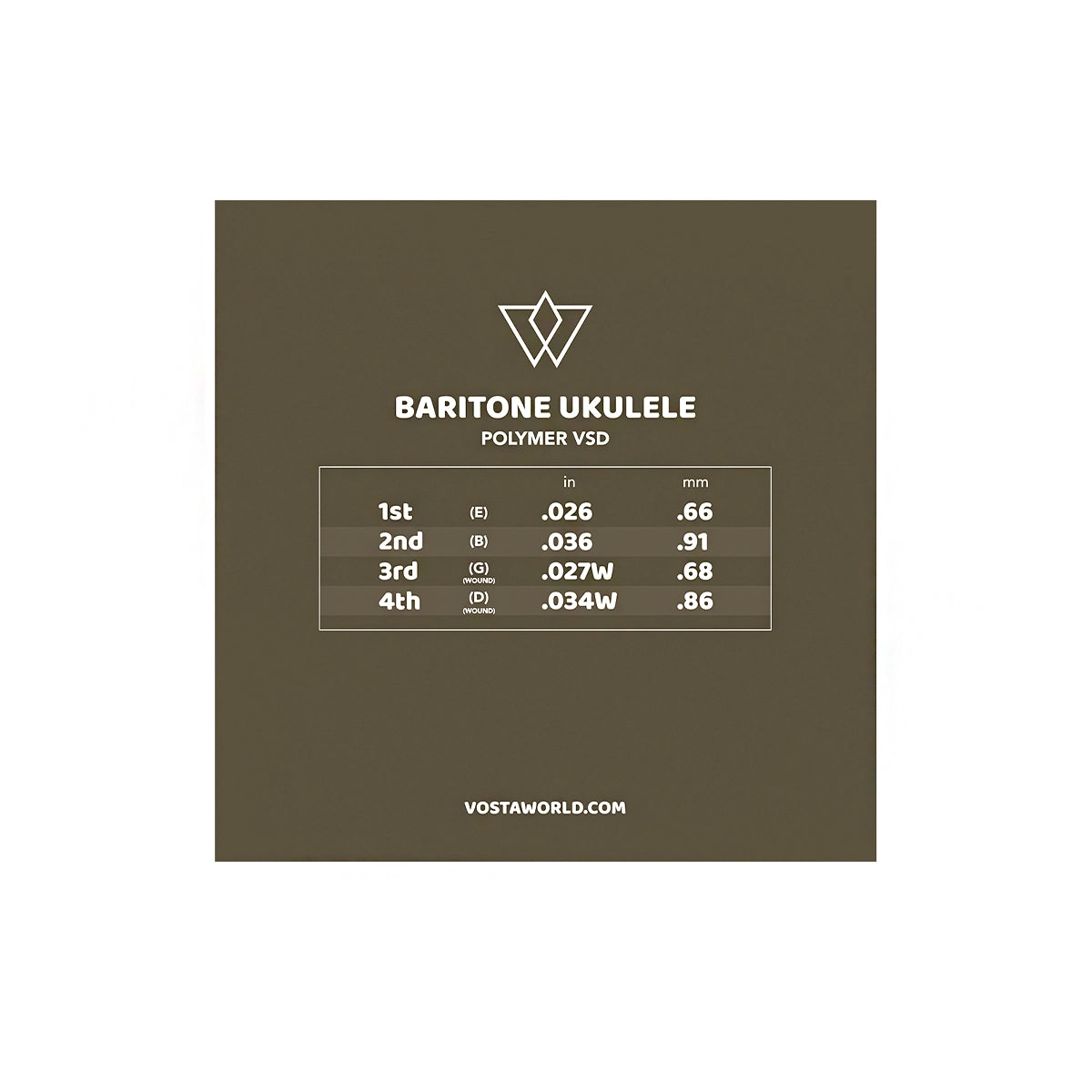 Vosta Polymer VSD Baritone Ukulele Strings