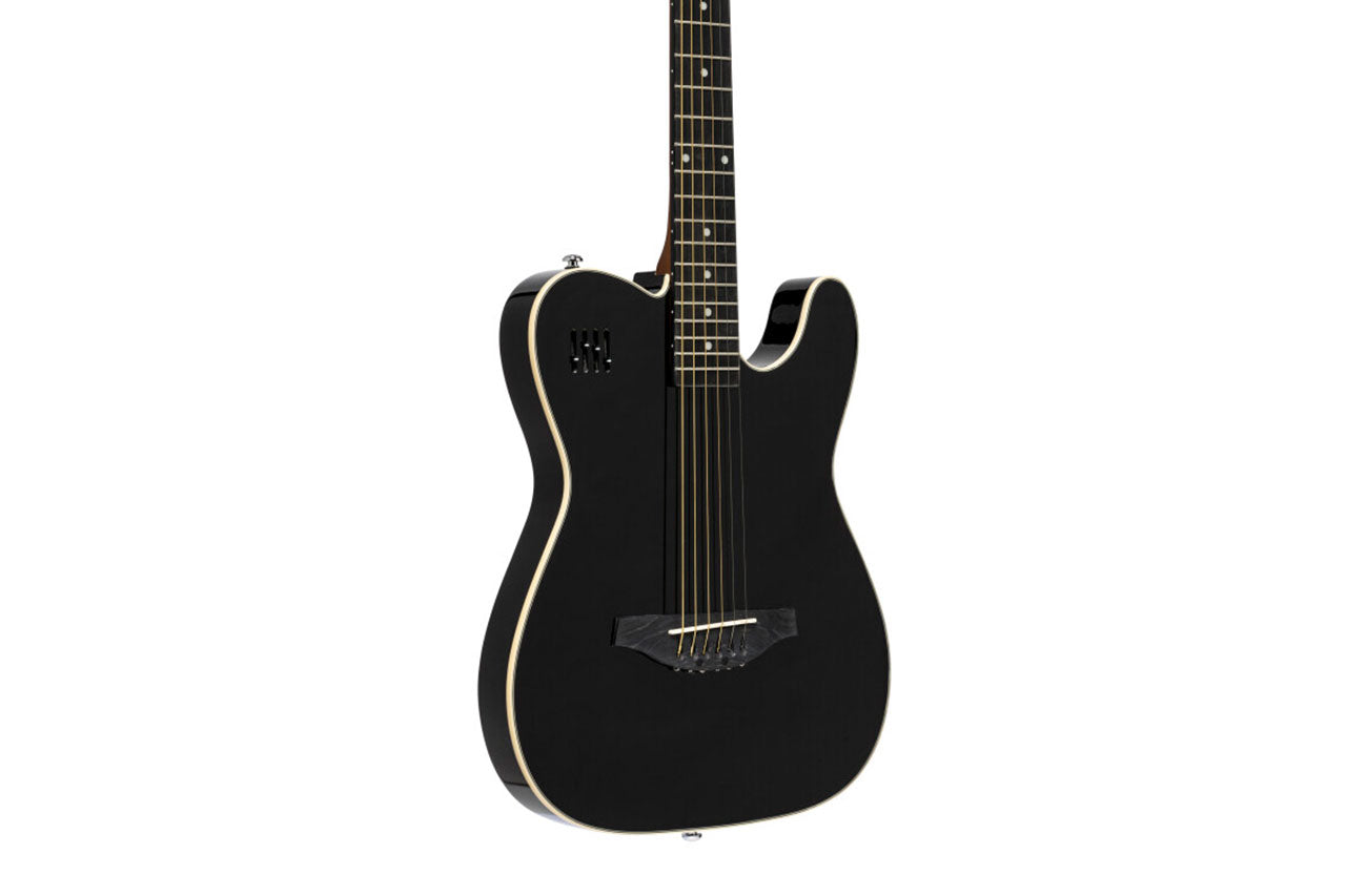 J.N Guitars Spruce Electric Folk Guitar - Black