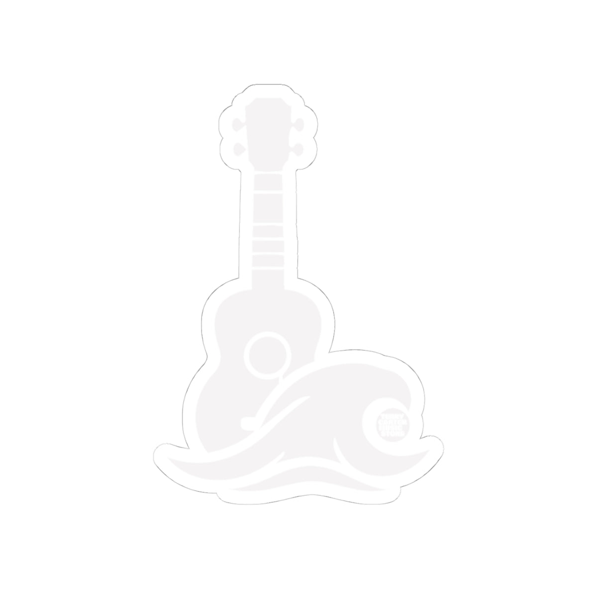Ukulele Musician Sticker - White Kiss-Cut Vinyl Decal