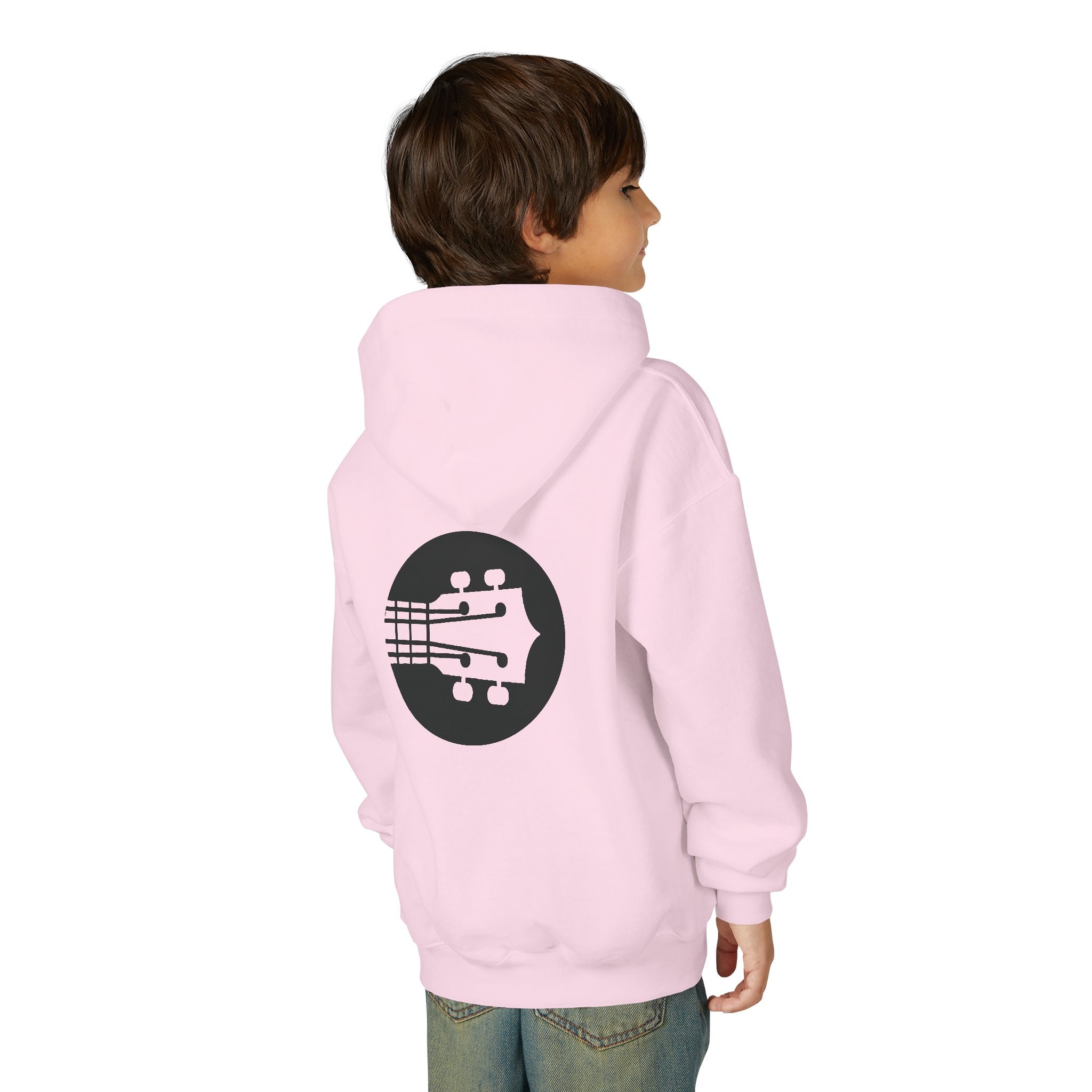 Uke Like The Pros Youth Hoodie — Black Logo