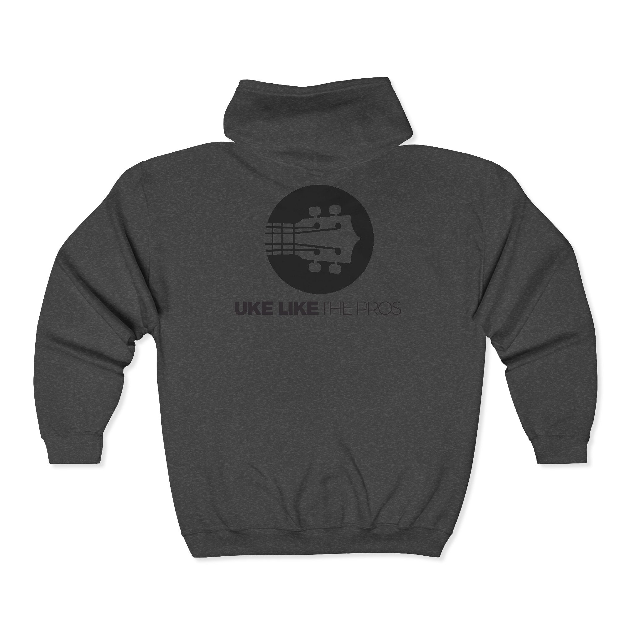 Uke Like The Pros Zip Up Hoodie - Black Logo