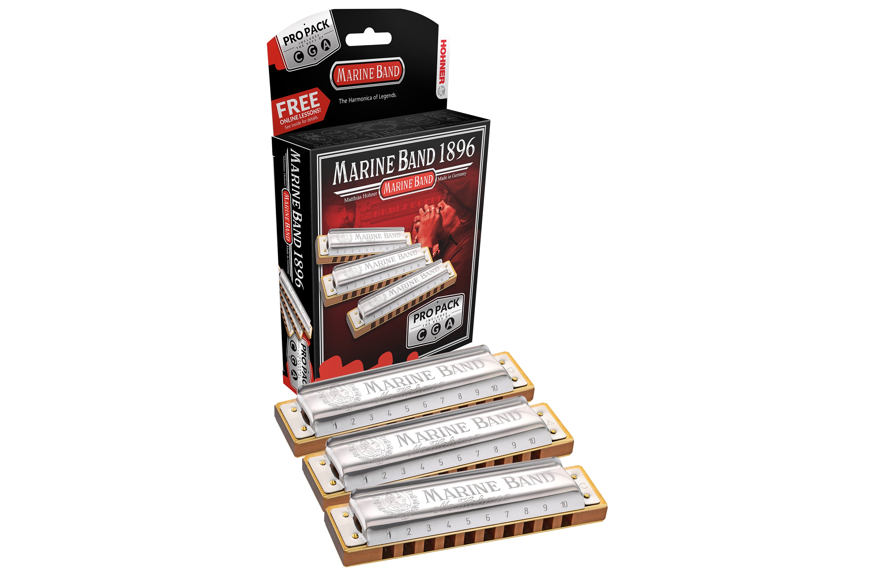 Hohner Marine Band Harmonica 3 Pack