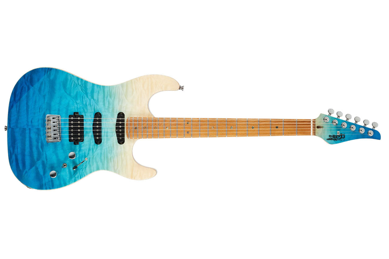 Jet JS-1000 QTBL Quilted Blue Stratocaster Electric Guitar