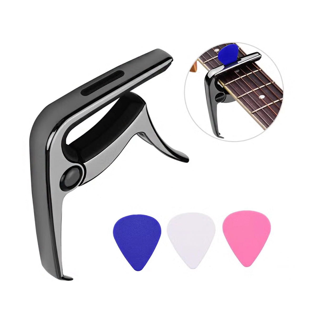 TC-02 Multifunctional Zinc Alloy Guitar Capo - Black
