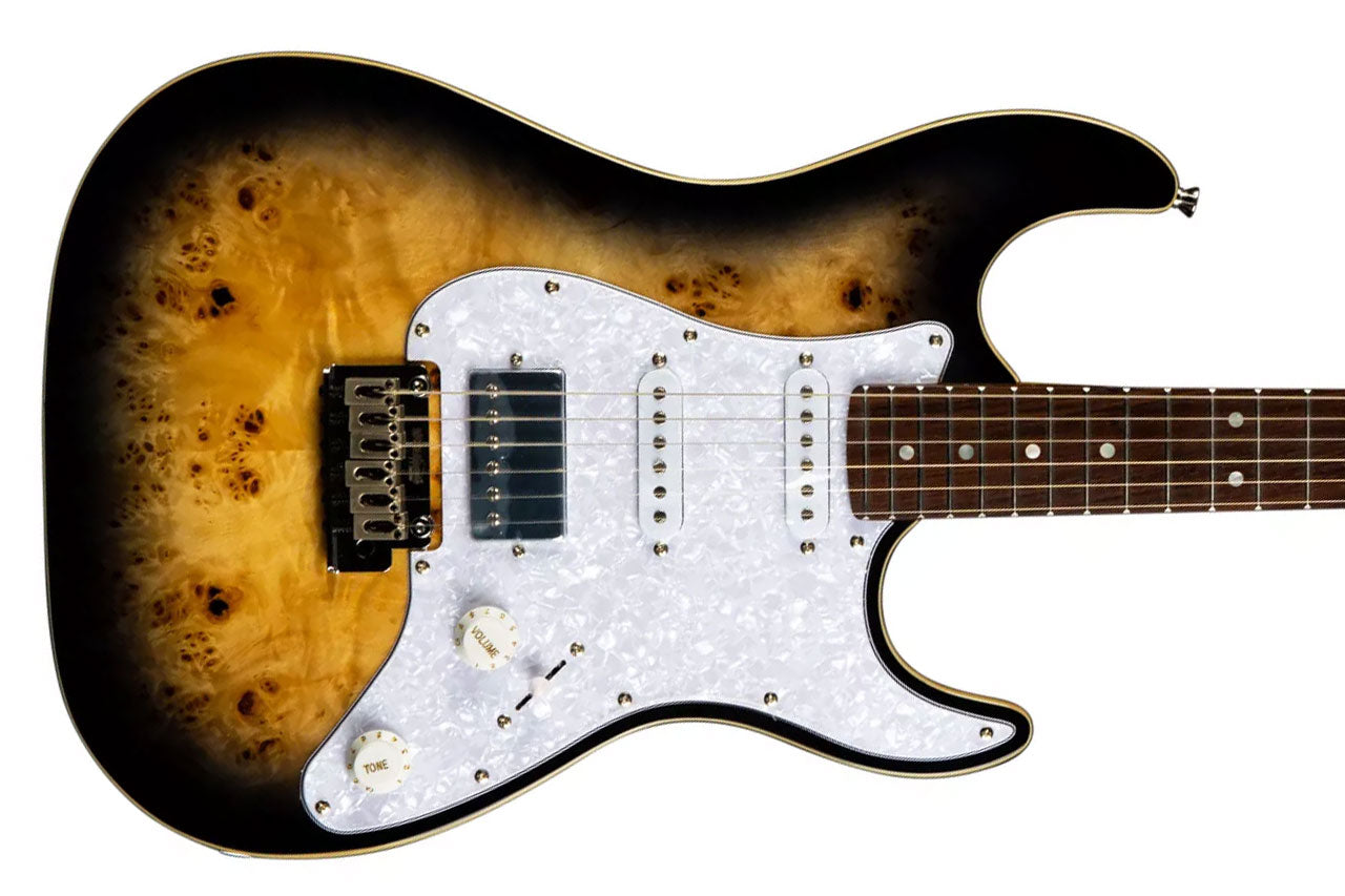 Jet JS-450 QTBR Transparent Brown Stratocaster Electric Guitar