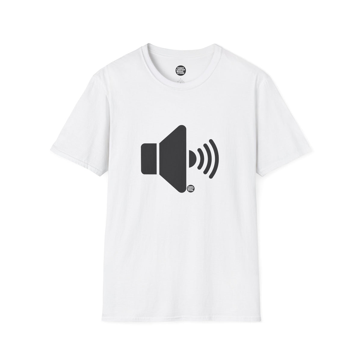 Sound On Speaker Icon T-Shirt - Black Logo