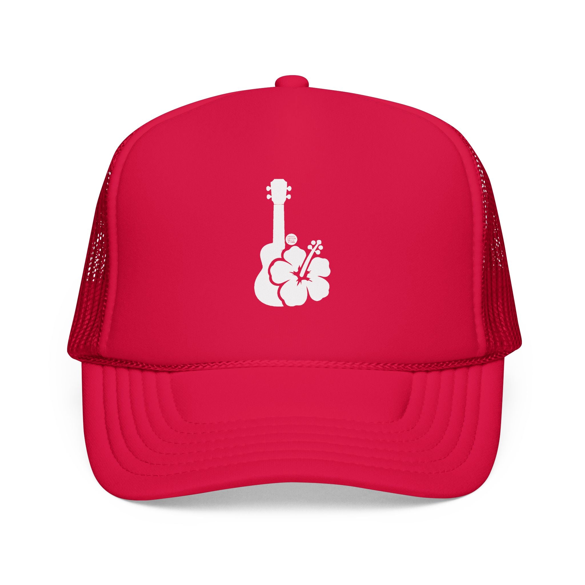 Ukulele Musician Foam Trucker Hat - Hibiscus