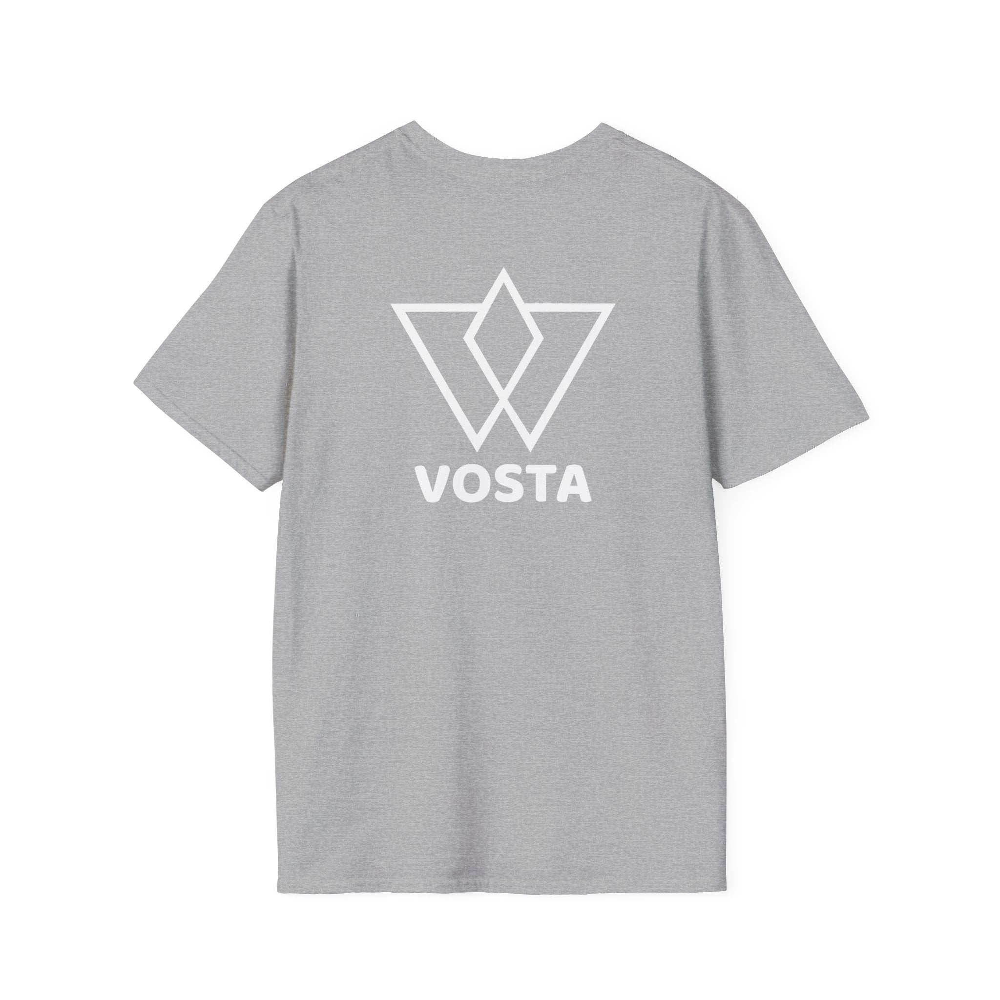 Vosta Black T-Shirt - Minimalist White Logo Tee
