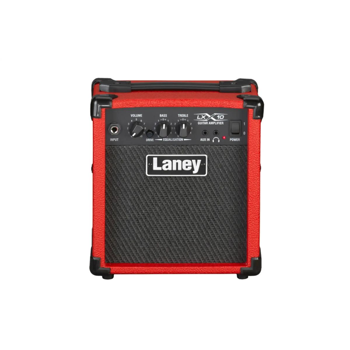 Laney LX10-RED 10W electric guitar combo amp, front with red trim