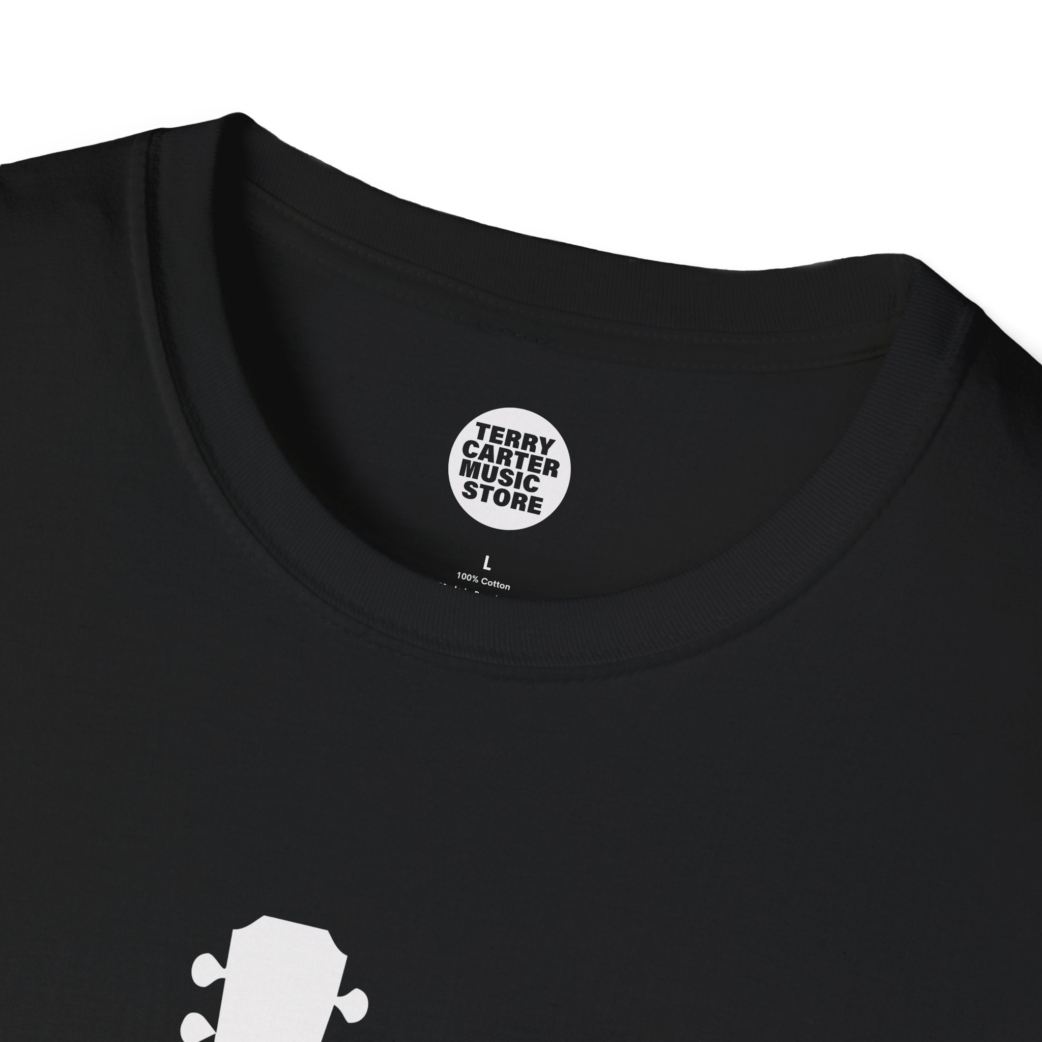 Ukulele Musician T-Shirt with Hibiscus - White Logo