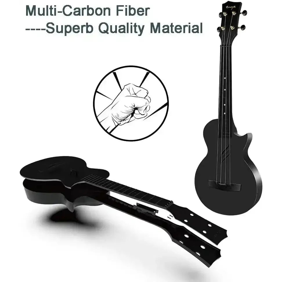Enya black carbon fiber ukulele with durable design at Terry Carter Music Store