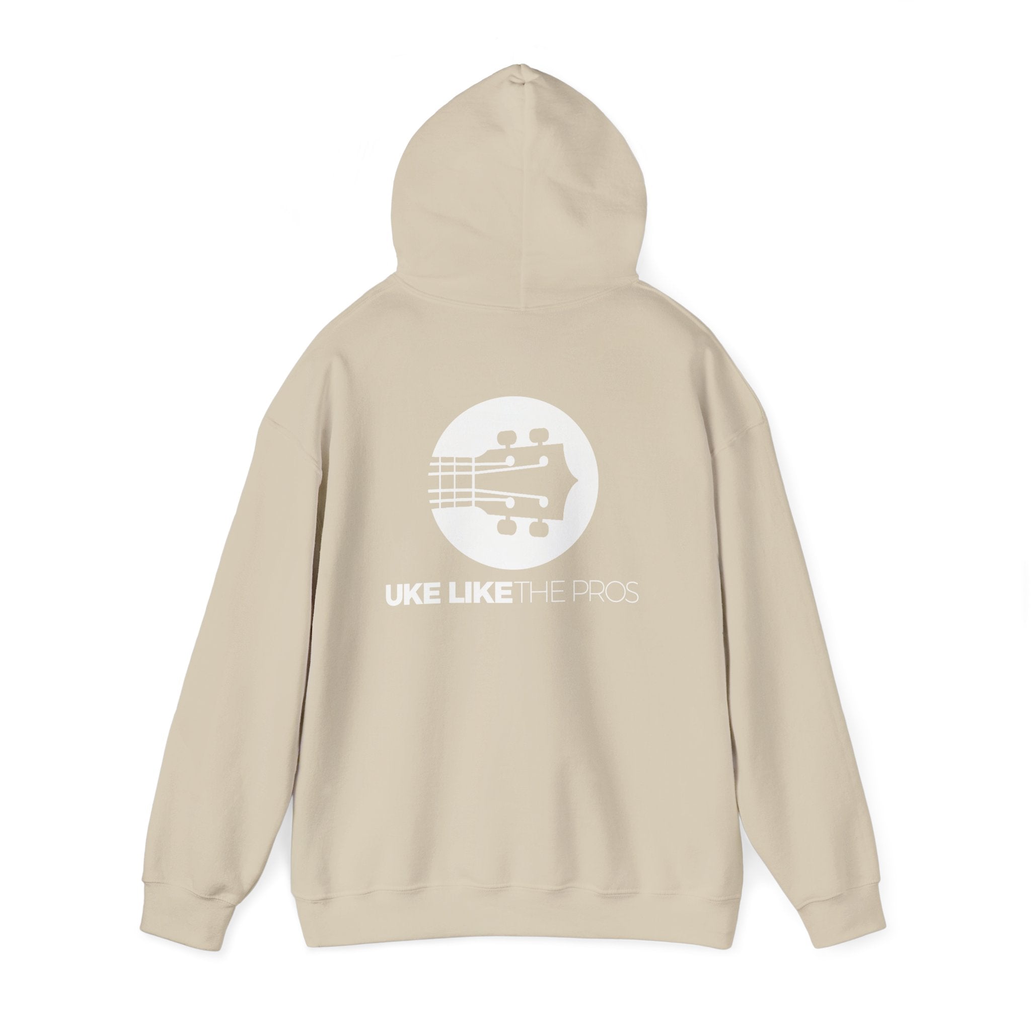 Uke Like The Pros Hoodie - White Logo Pullover