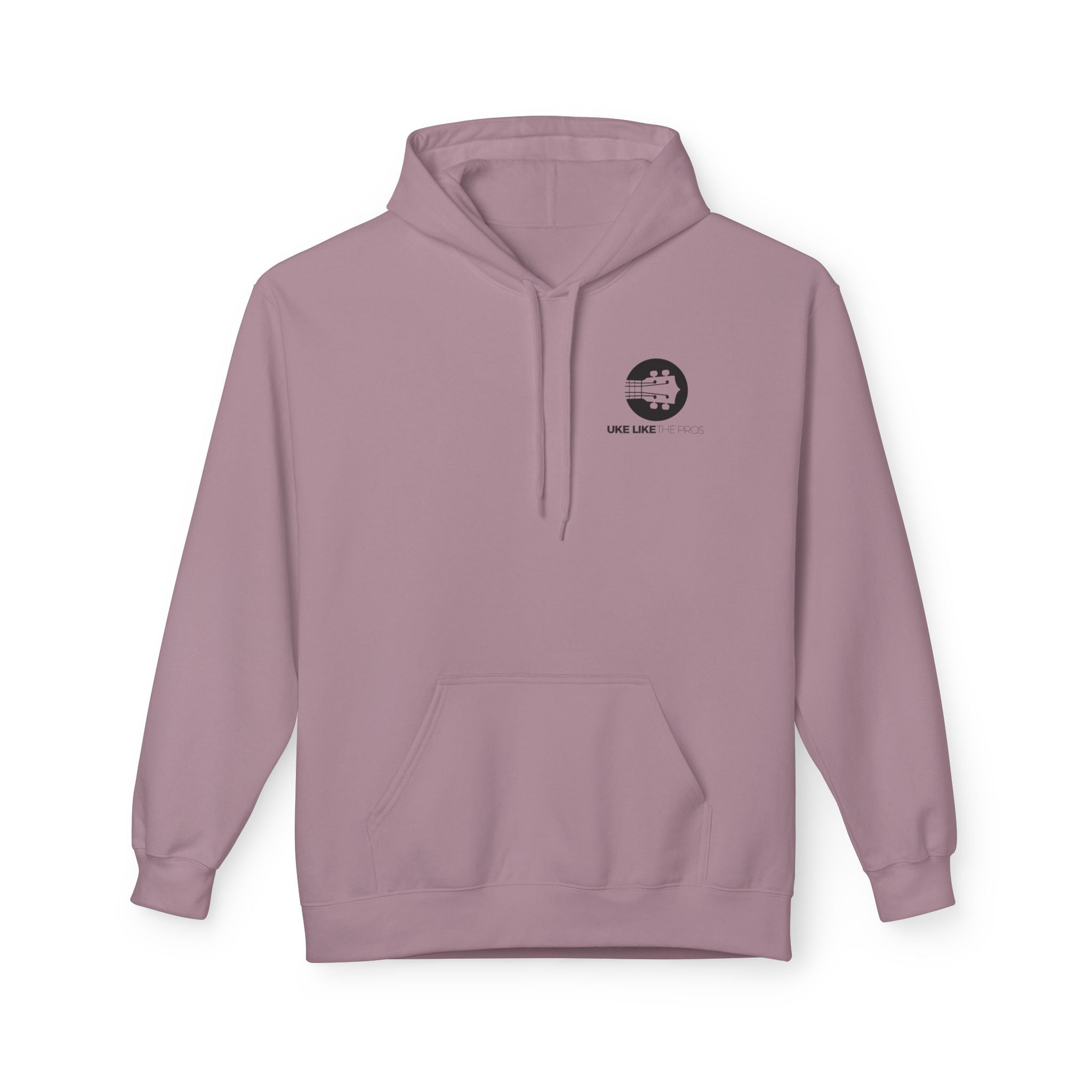 Uke Like The Pros Unisex Fleece Hoodie - Black Logo