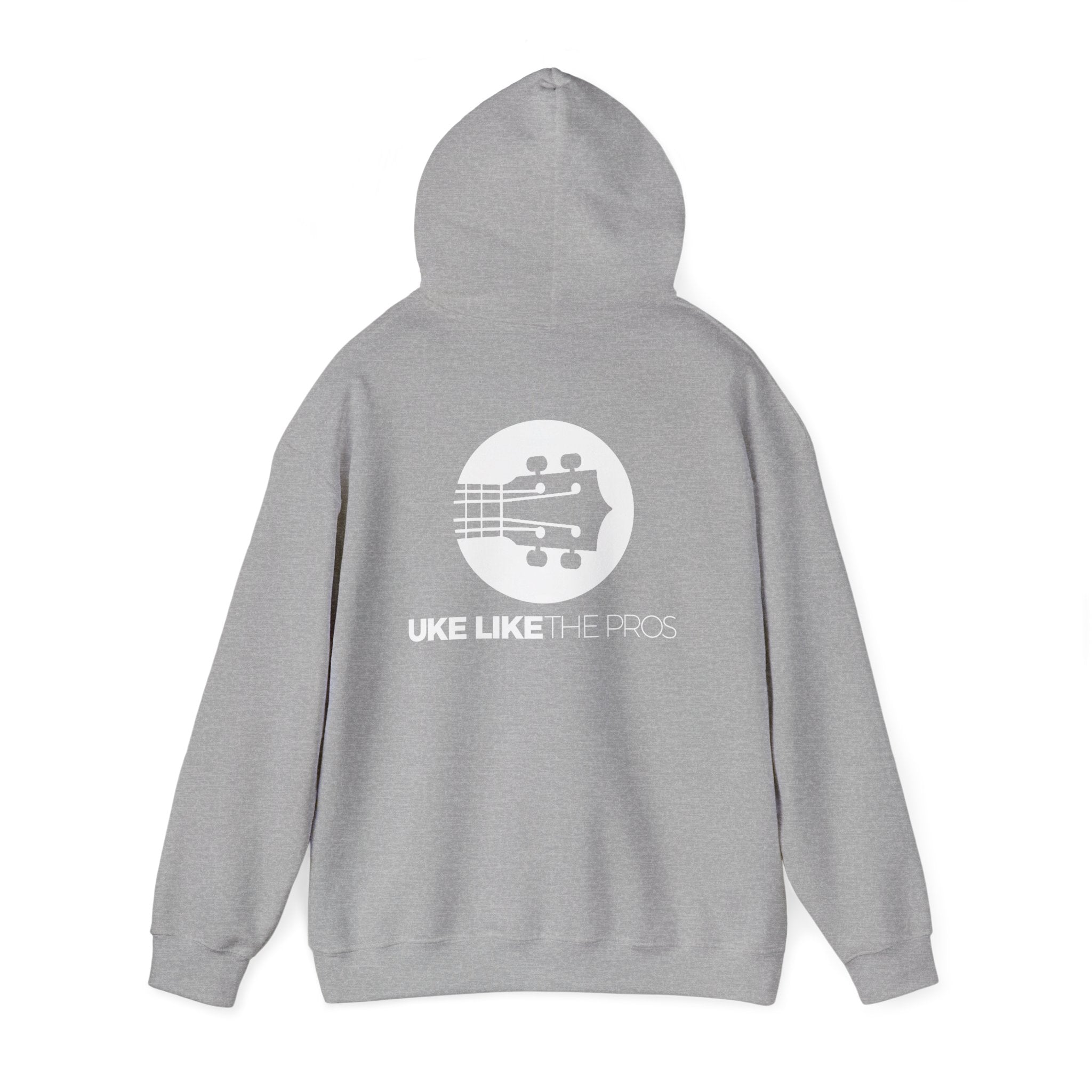 Uke Like The Pros Hoodie - White Logo Pullover