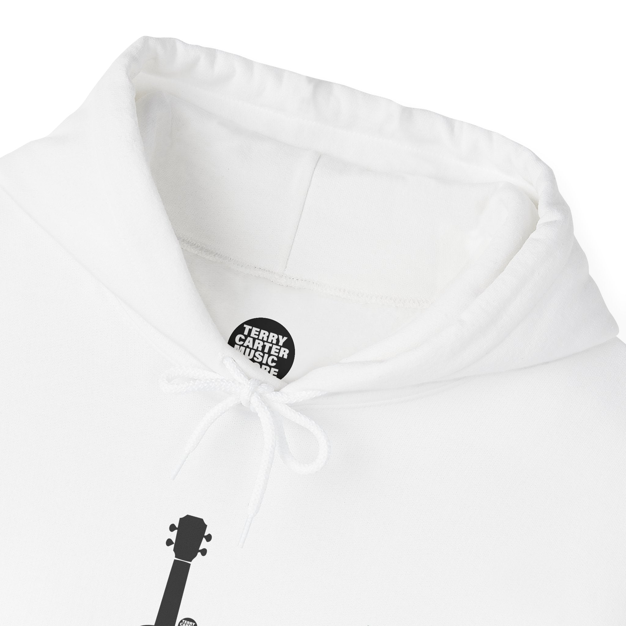 Ukulele Musician Hoodie with Hibiscus - Black Logo