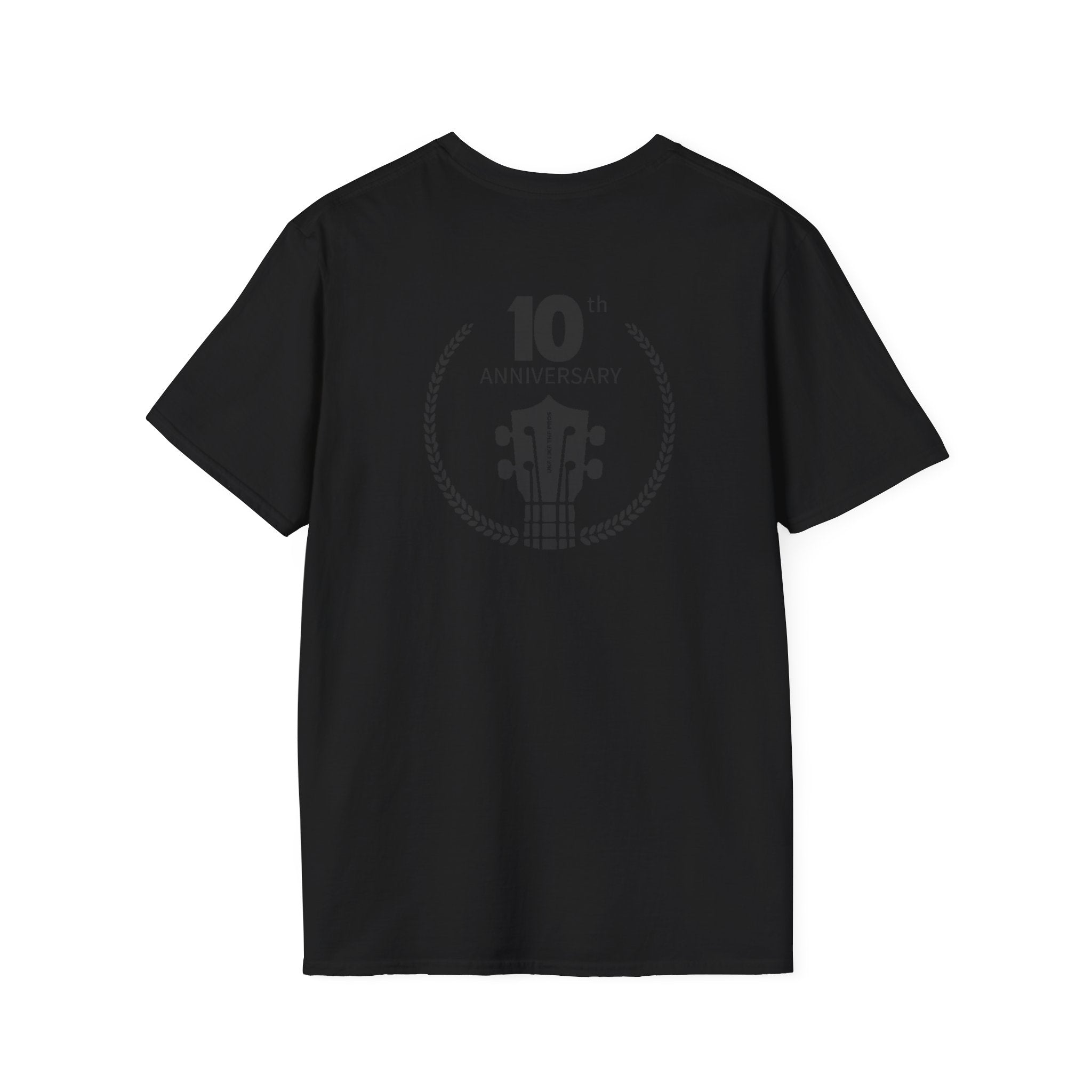 Uke Like The Pros 10th Anniversary T-Shirt — Black on Black