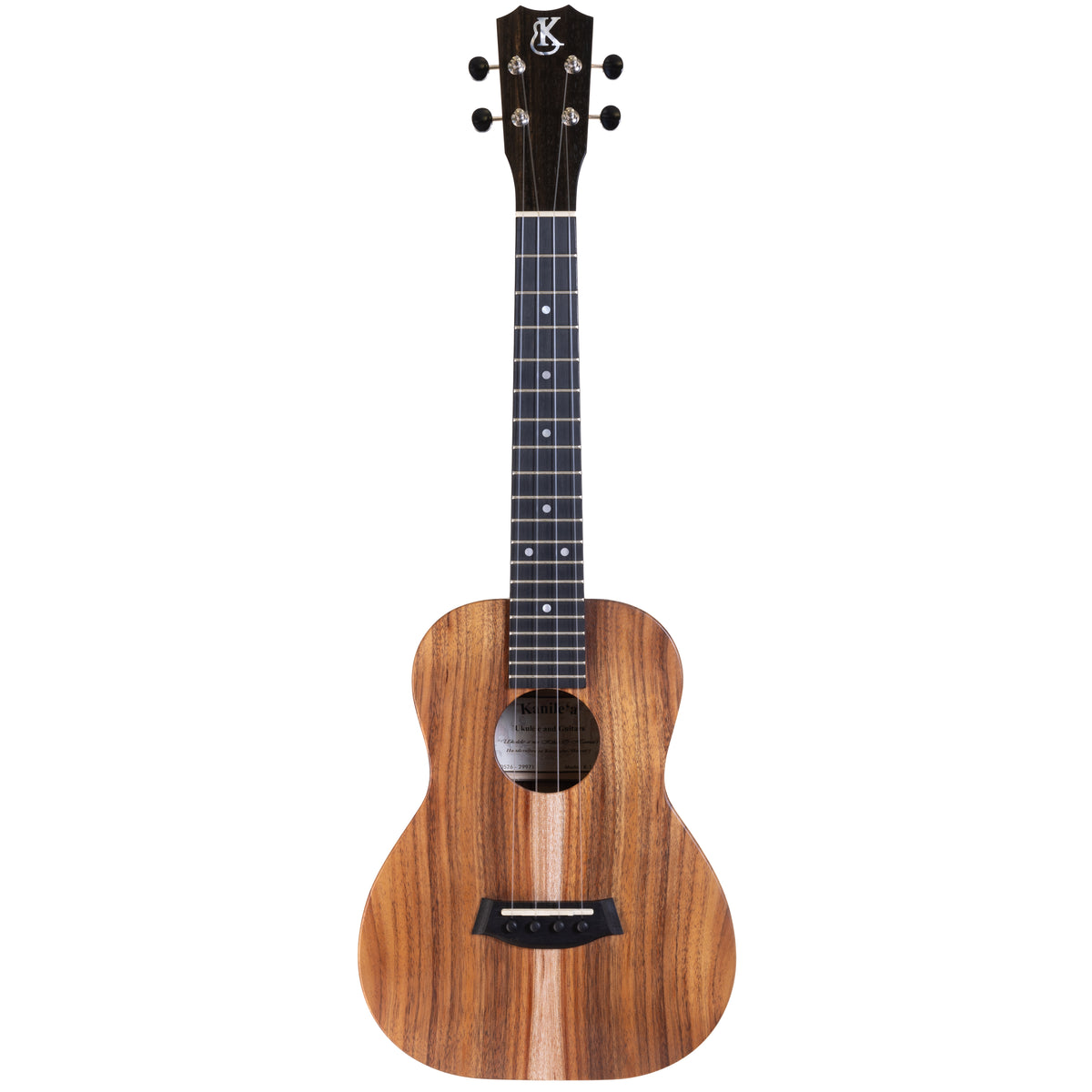 Kanile'a K-1 Natural tenor ukulele serial 29971, full front view with crown headstock and UV natural koa body