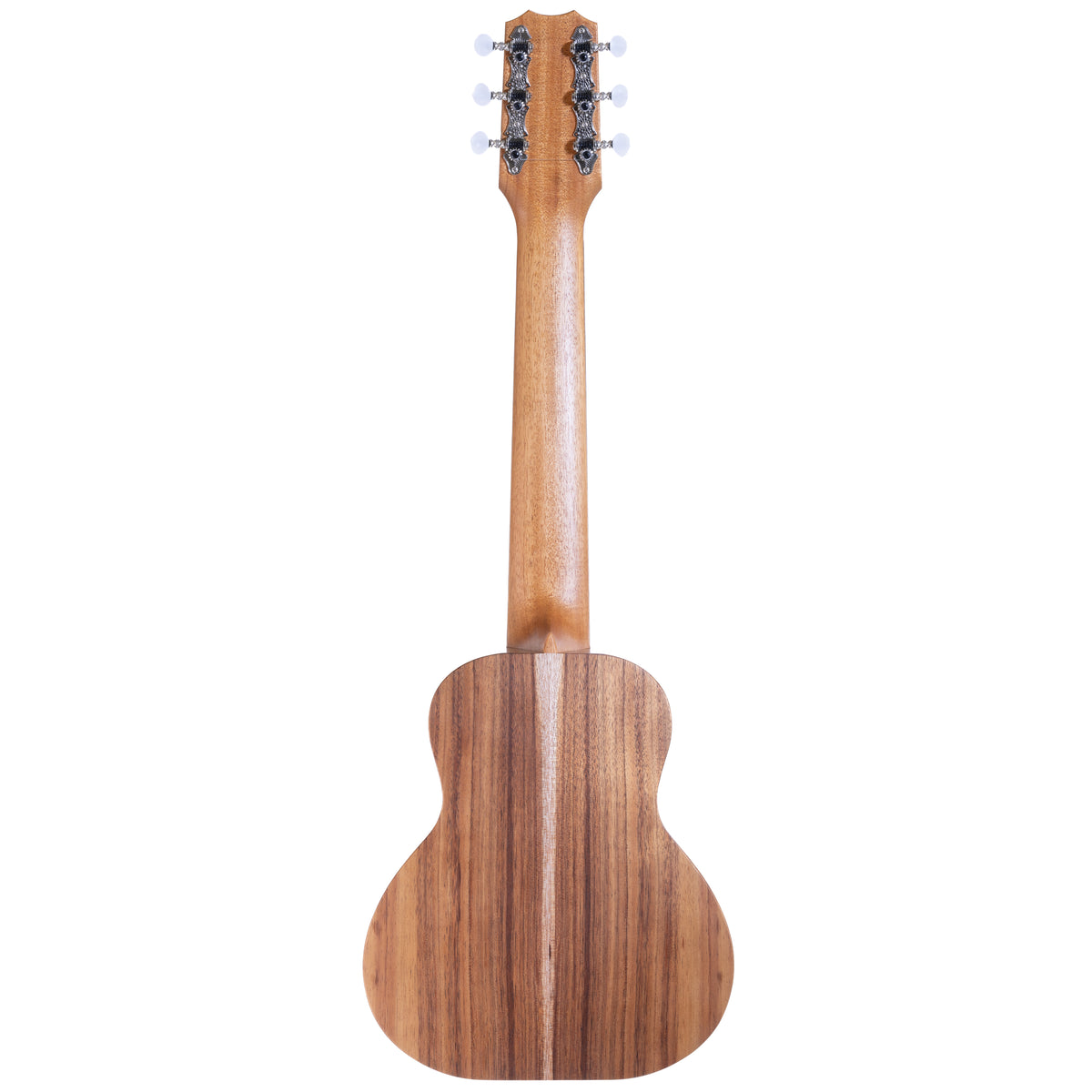 Kanile'a K-1 GL6 Natural Koa Guitarlele, serial 30198: full back view with the mahogany neck
