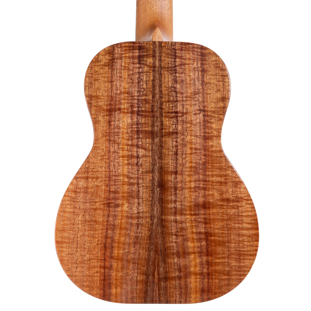 Kanile'a KTR-T Mastergrade Koa Tenor Ukulele, serial 30108: close-up of the figured Mastergrade koa back