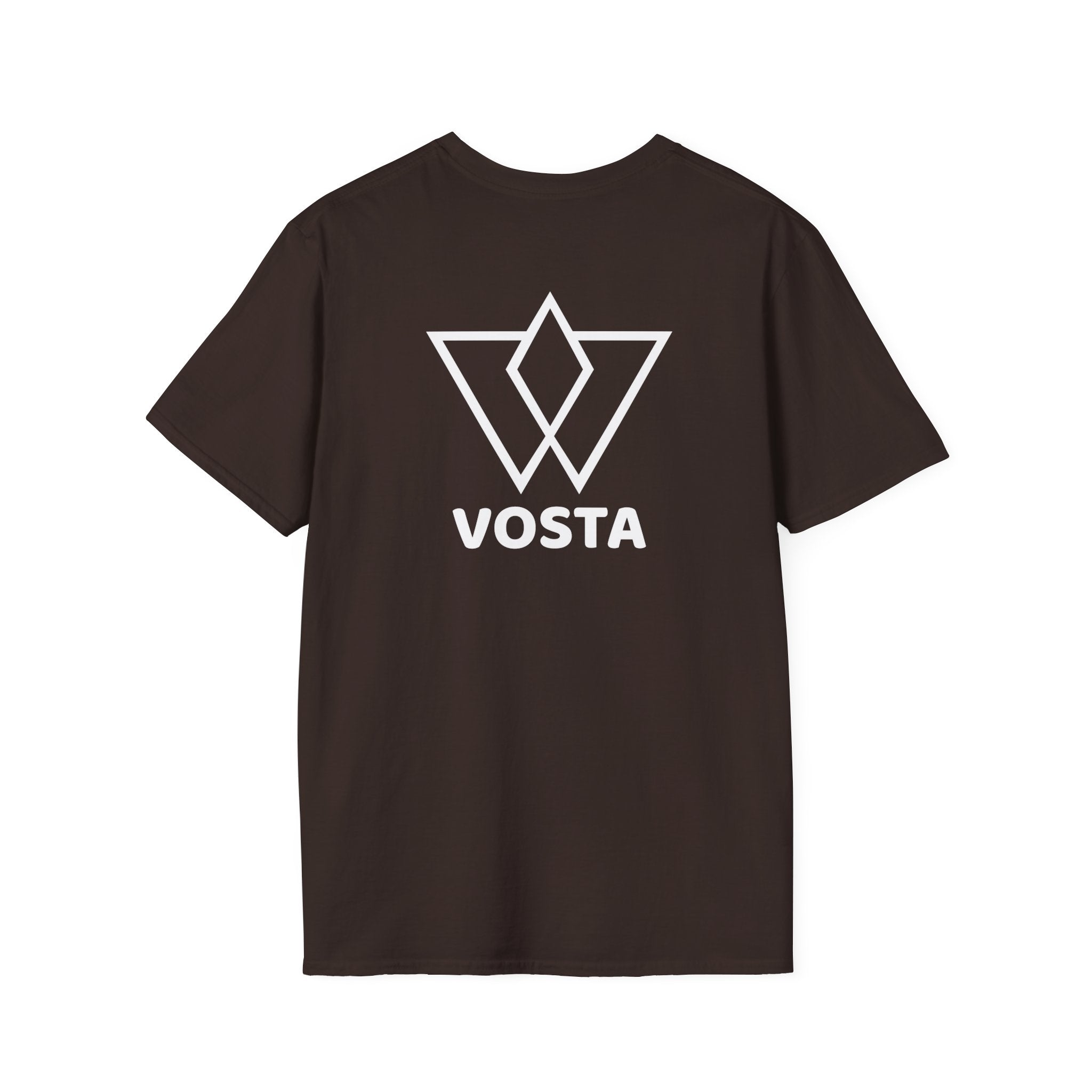 Vosta Black T-Shirt - Minimalist White Logo Tee