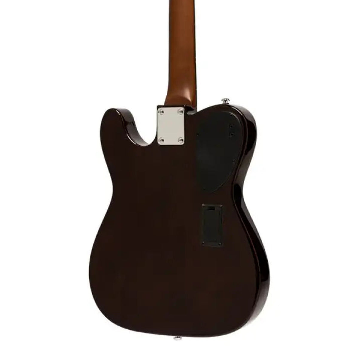 Body back of the J.N Guitars EW3000CN Spruce Electric Folk Guitar, with the base of the neck