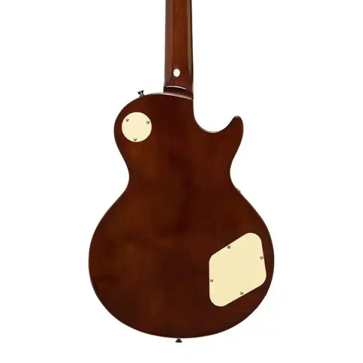 Body back of the Stagg SEL-STD Standard Series Electric Guitar - Violin Burst Left-Handed, with the base of the neck