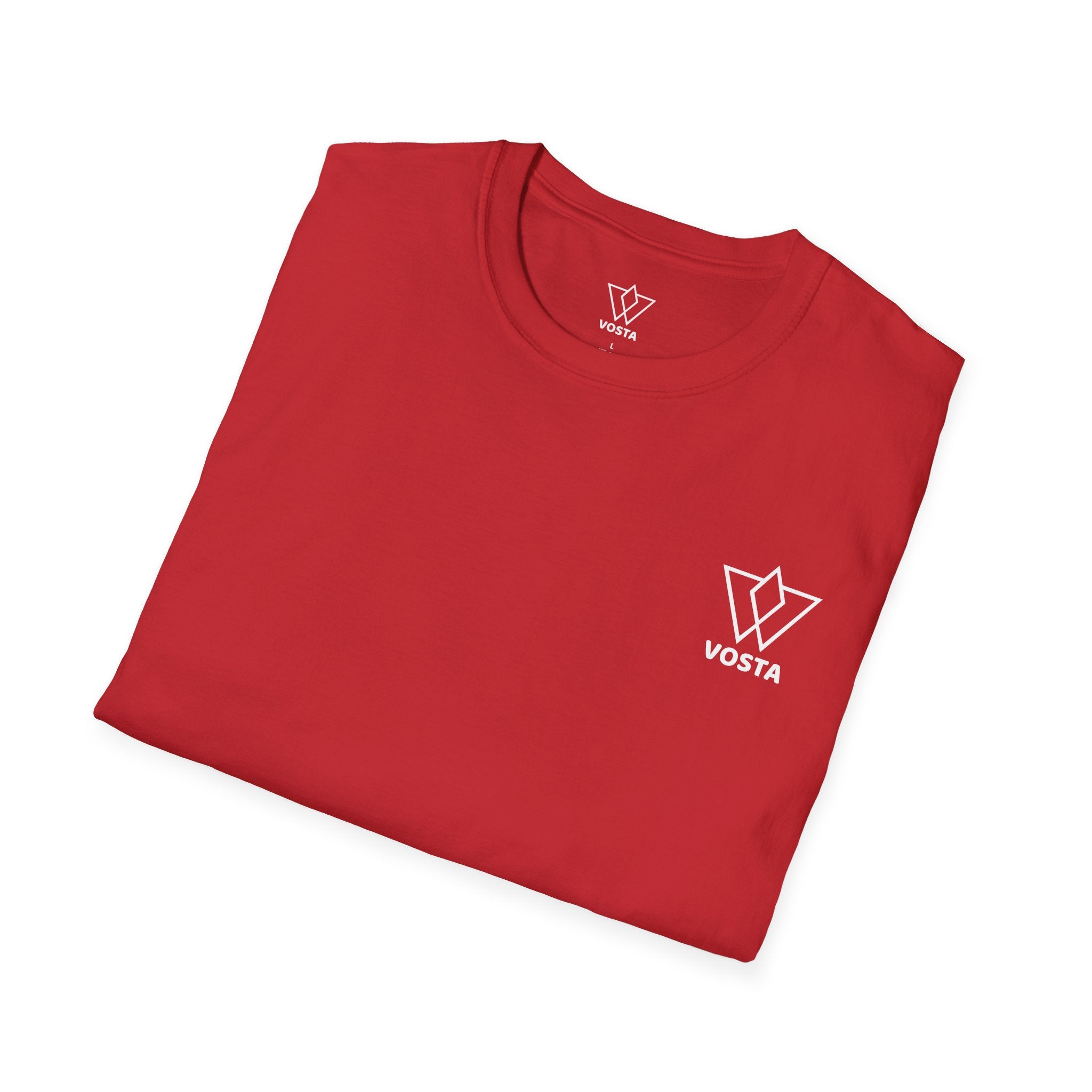 Vosta Black T-Shirt - Minimalist White Logo Tee