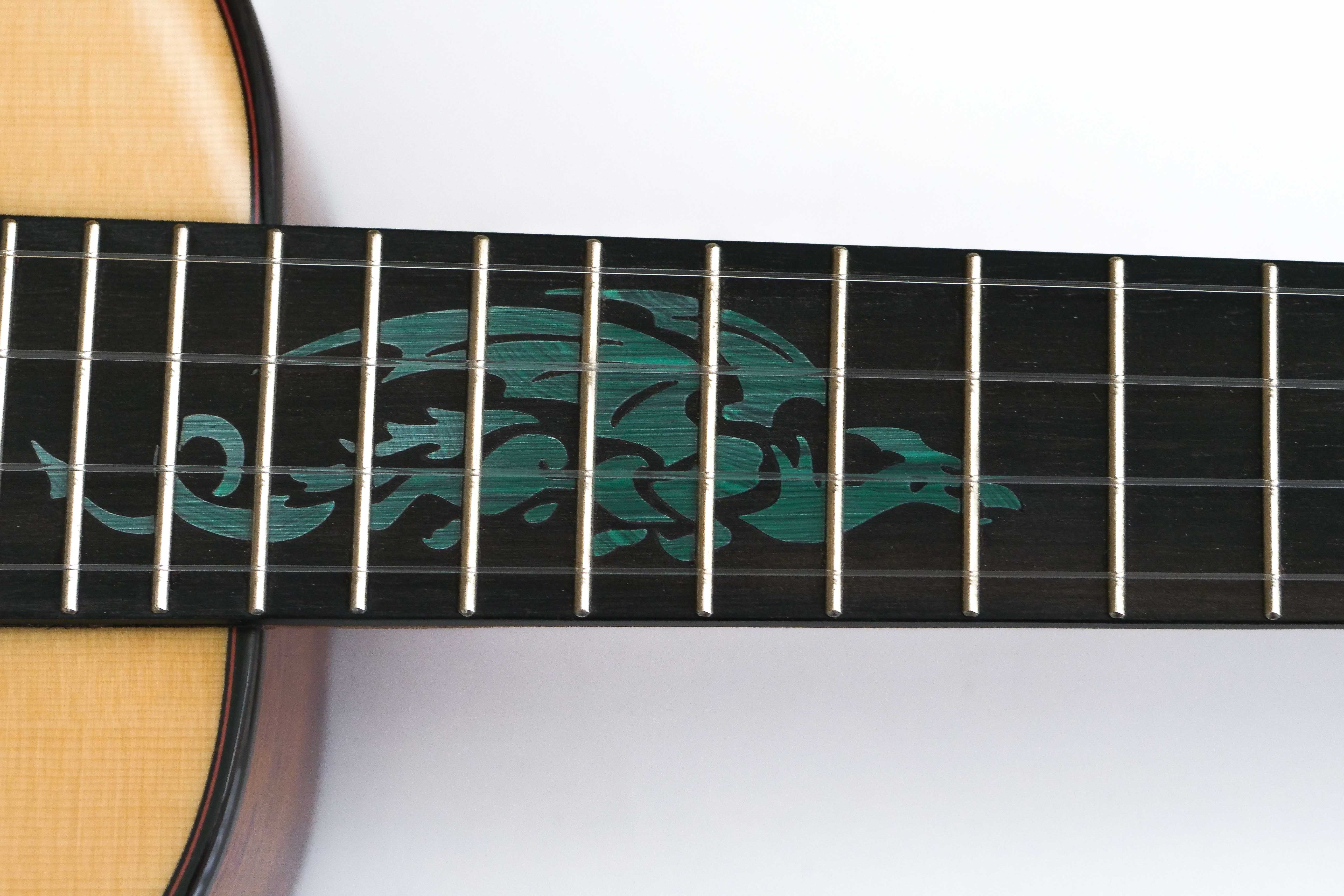 fretboard with dragon inlay
