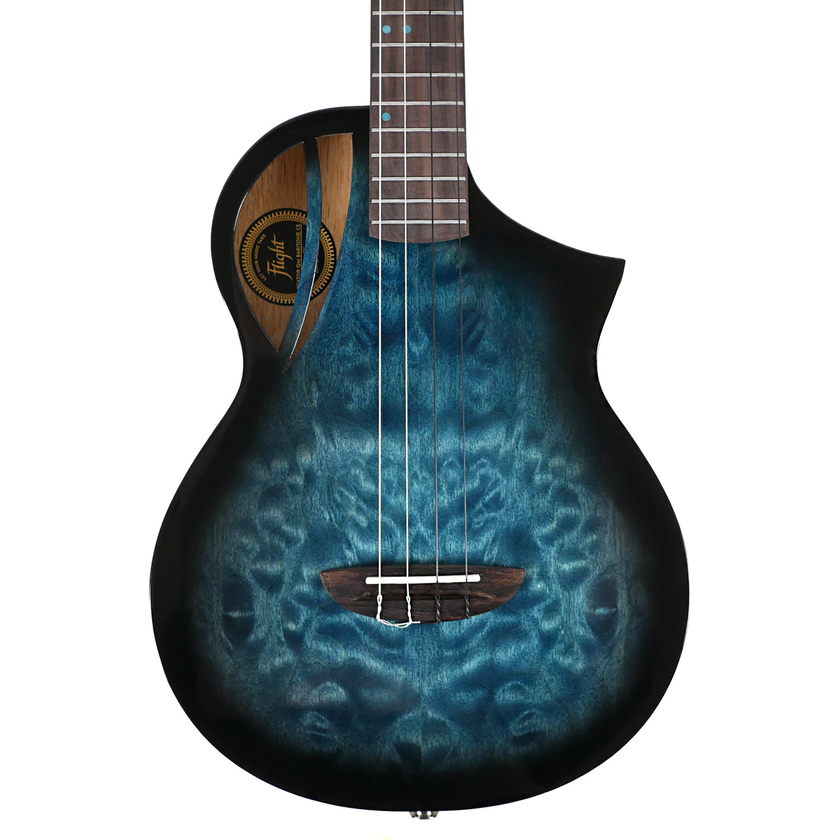 Flight Aviator QM Solid Quilted Maple & Mango Baritone Ukulele w/ Pickup