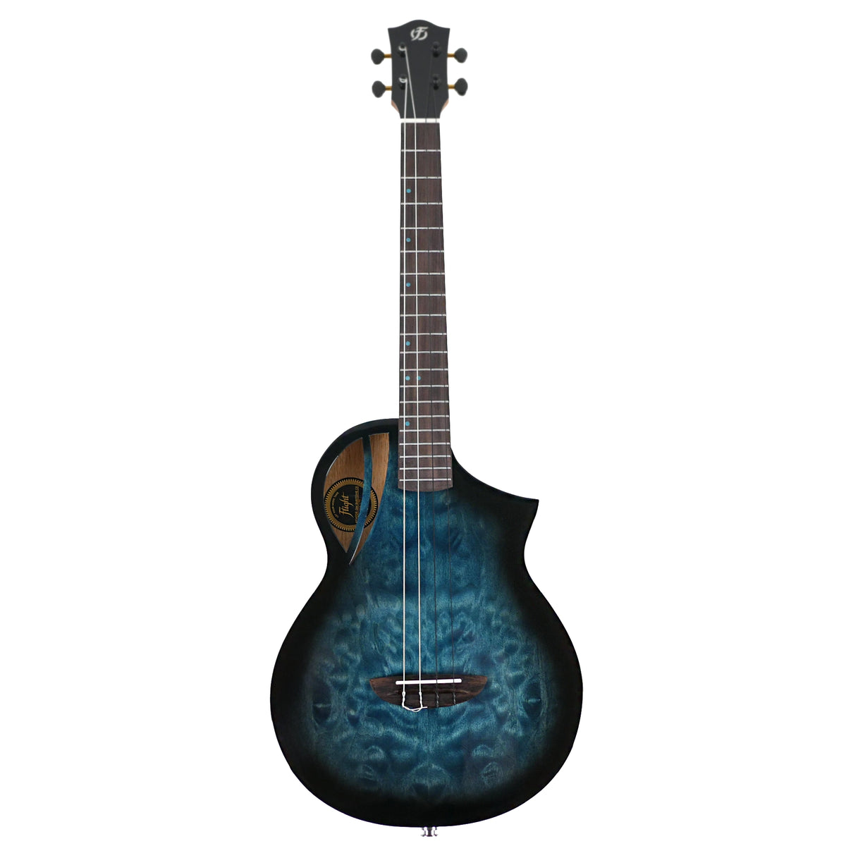 Flight Aviator QM Solid Quilted Maple & Mango Baritone Ukulele w/ Pickup