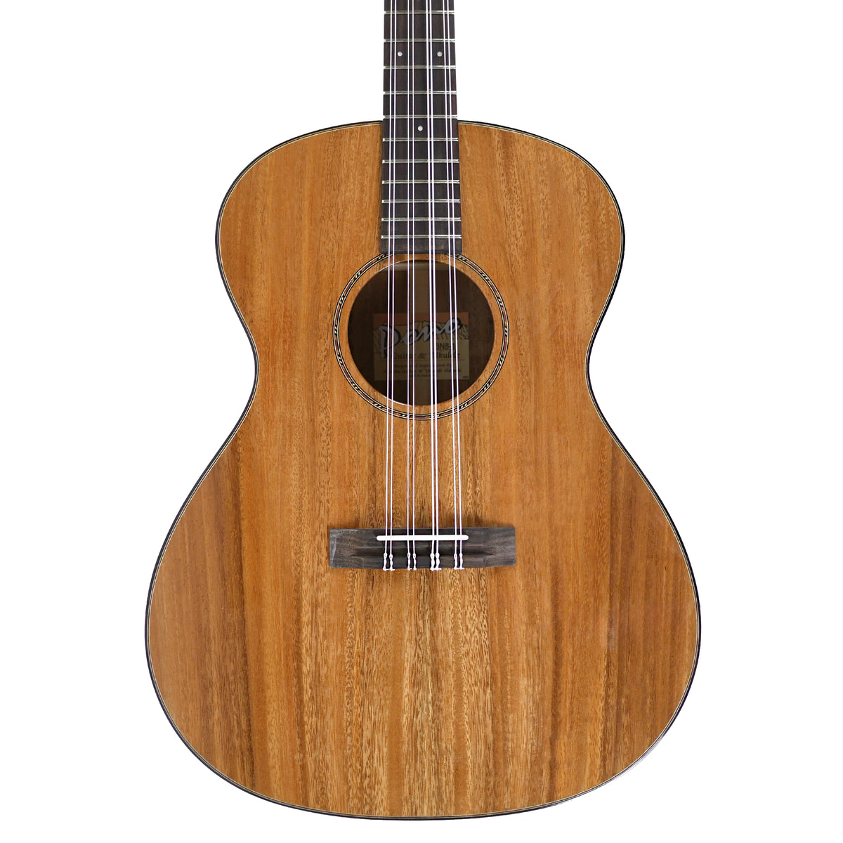 Pono BN8-1 Solid Acacia 8-String Baritone Nui Ukulele + 12-Month Lessons