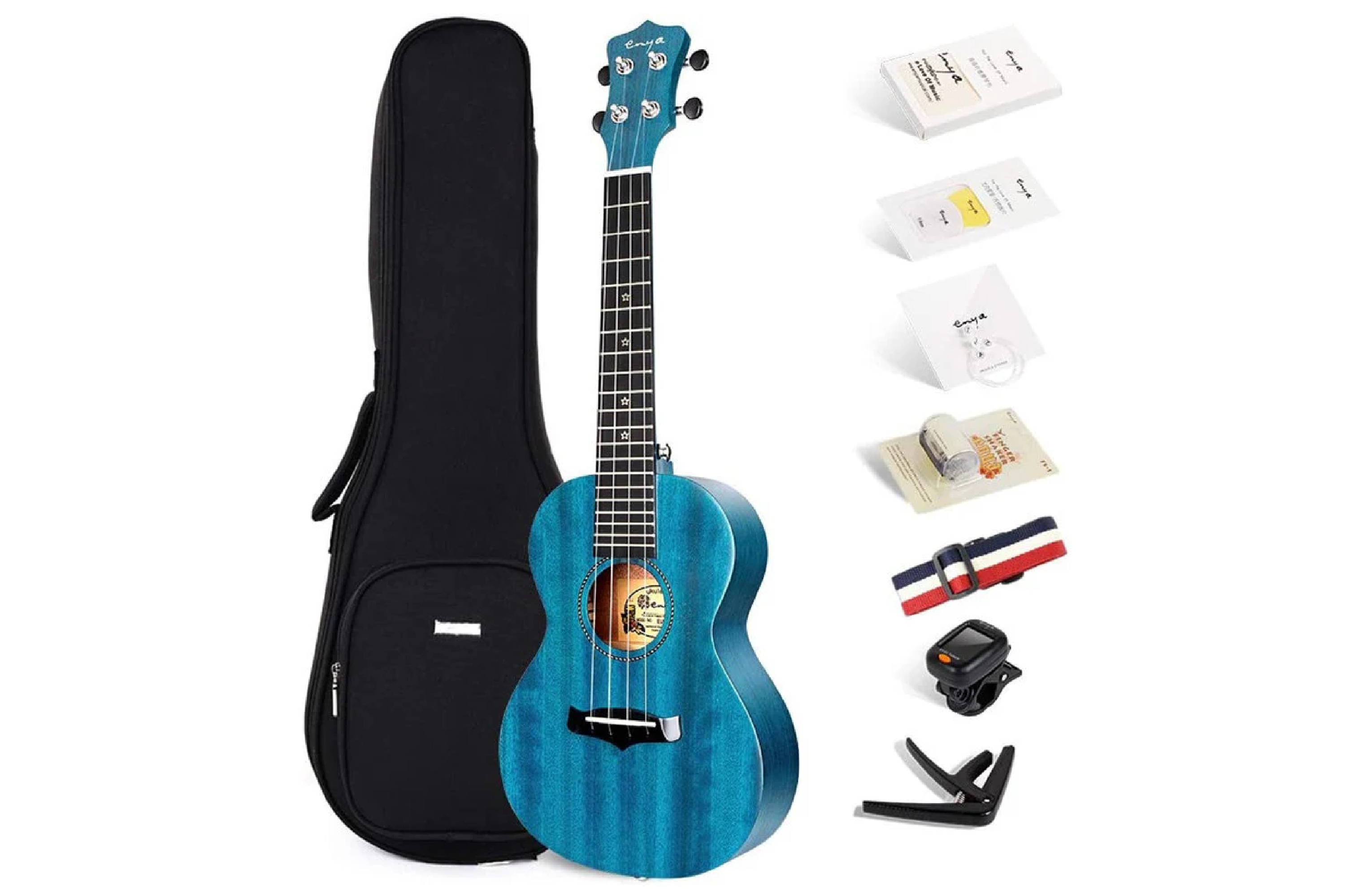 Enya EUS-25D/BU Blue Solid Mahogany Soprano Ukulele