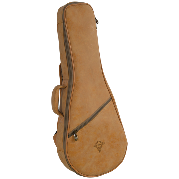ProTour BV-2520 deluxe mandolin gig bag in tan, front with a diagonal zip pocket and ProTour logo