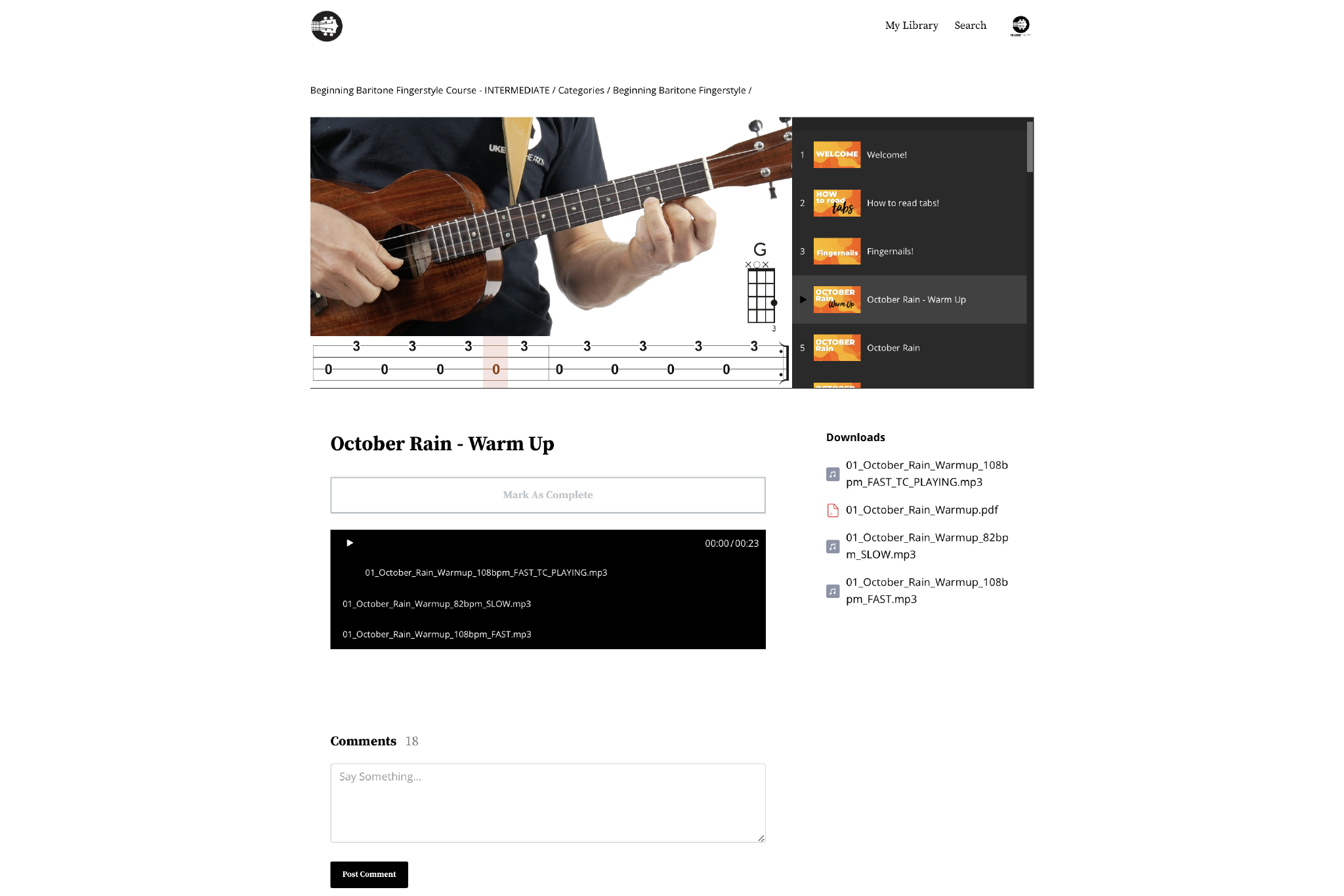 Beginning Baritone Fingerstyle Songbook - Uke Like The Pros