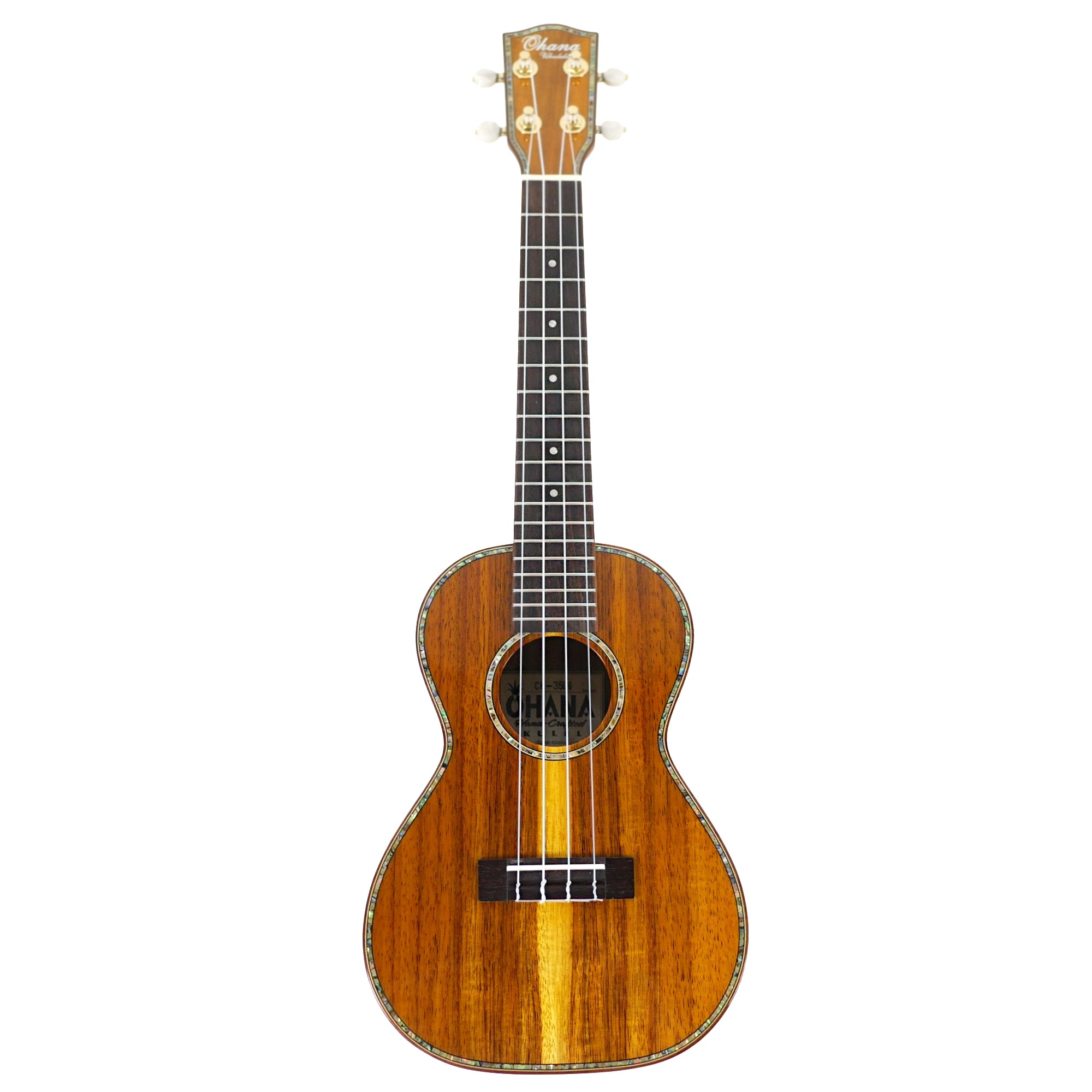 Ohana CK-350G Gloss Solid Koa Concert Ukulele