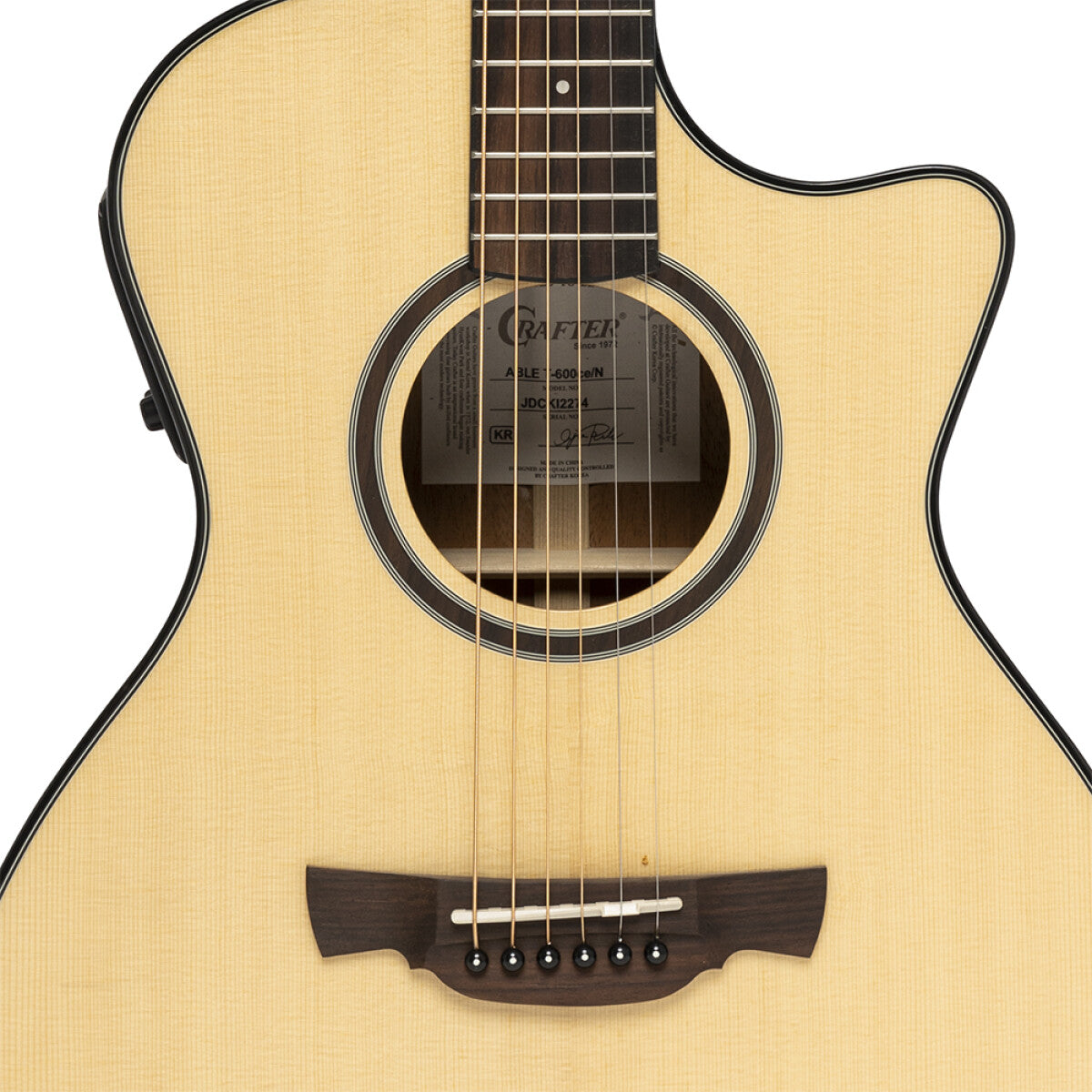 Crafter ABLE T600CE Cutaway Orchestra Acoustic-Electric Guitar