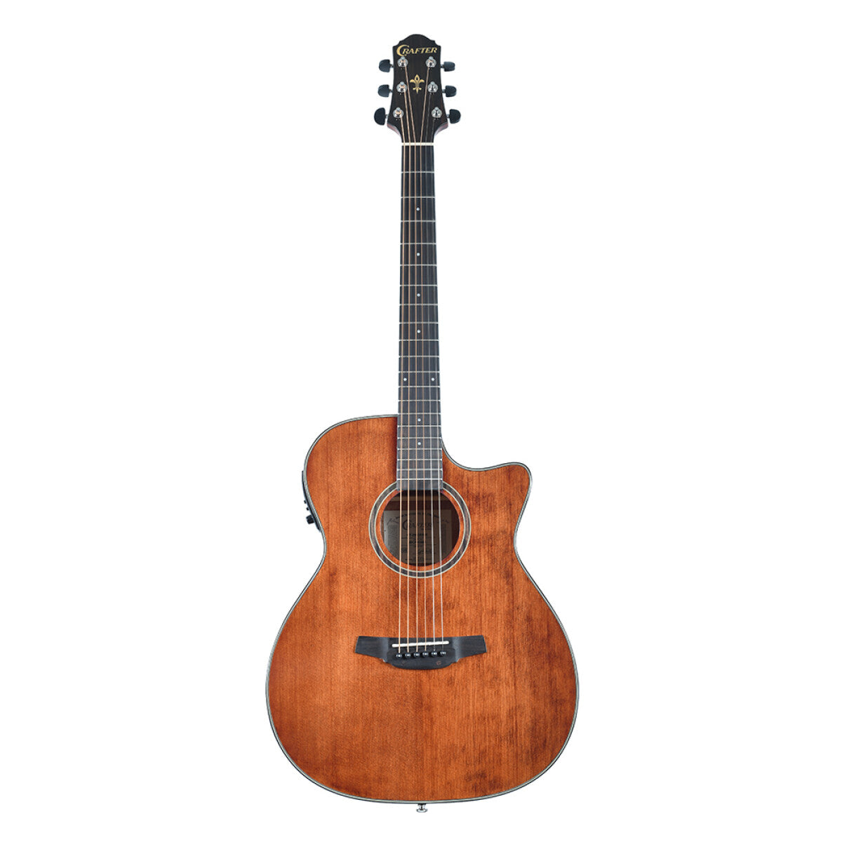 Crafter HT250-CE-BR Silver Series 250 Orchestra Cutaway Acoustic-Electric Guitar - Brown