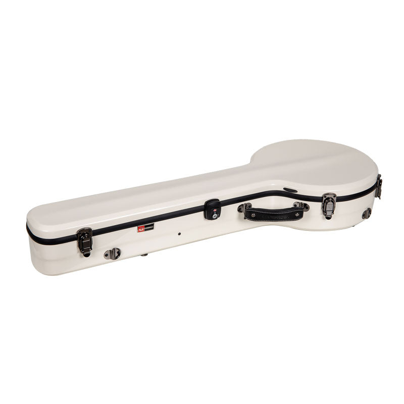 Crossrock CRF2020SOBJ Fiberglass Open-Back Tenor Banjo Case - Milky White