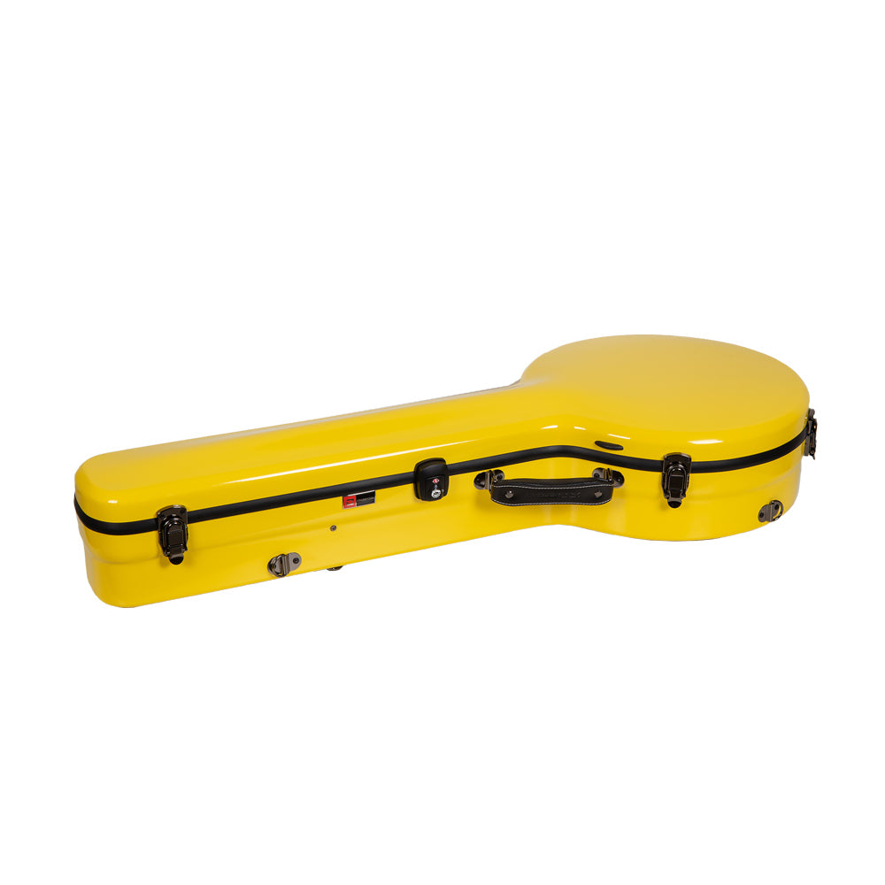 Crossrock Yellow fiberglass banjo case, alternate view