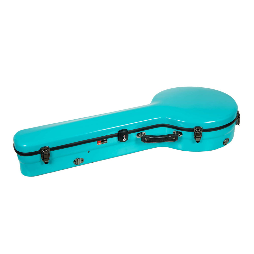 Crossrock Mint-Blue fiberglass banjo case, alternate view