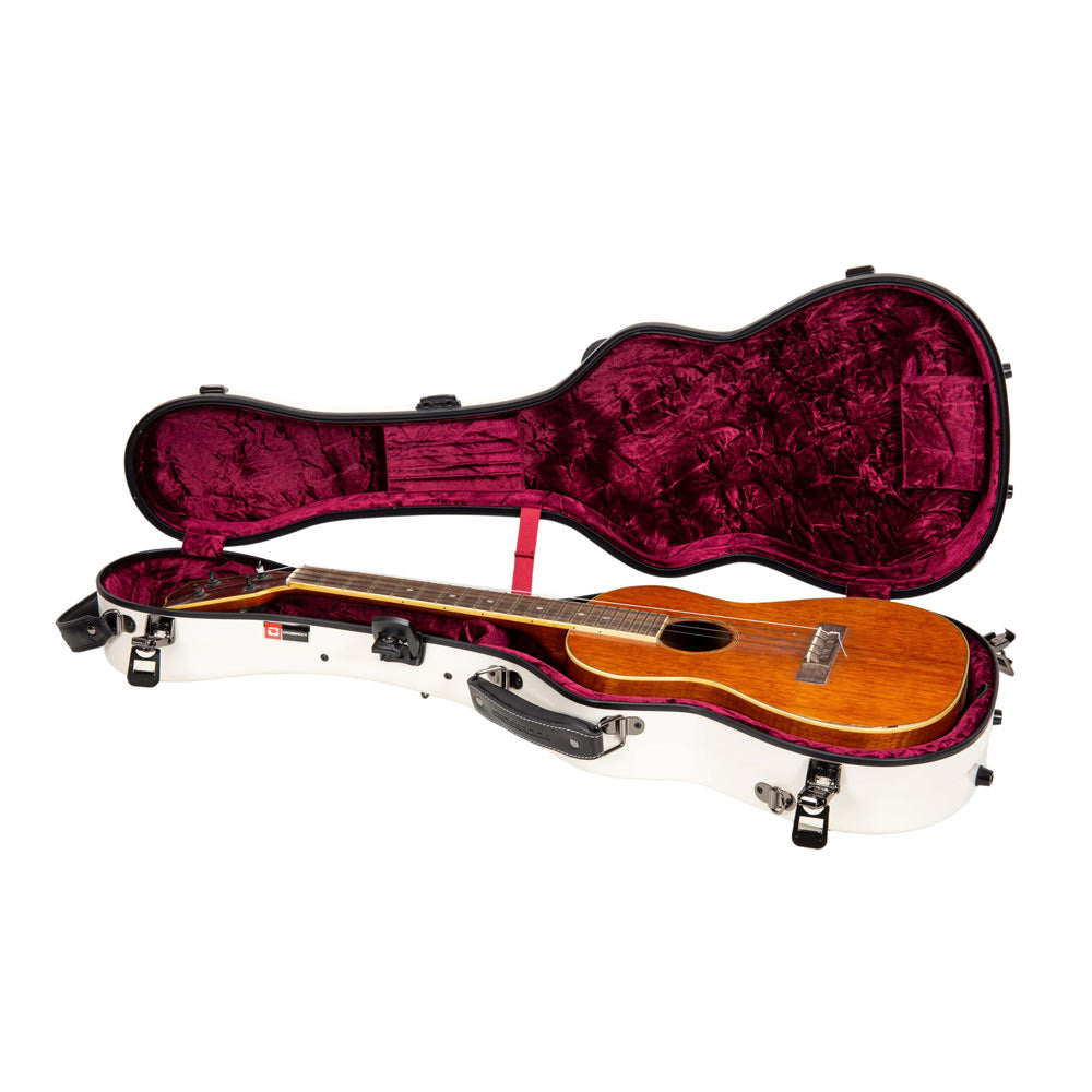 Crossrock CRF2030BU Fiberglass Baritone Ukulele Case - White