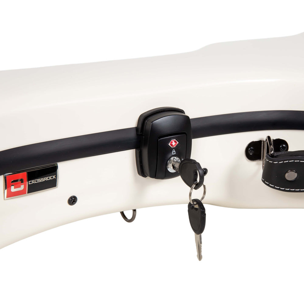 Crossrock CRF2030BU Fiberglass Baritone Ukulele Case - White