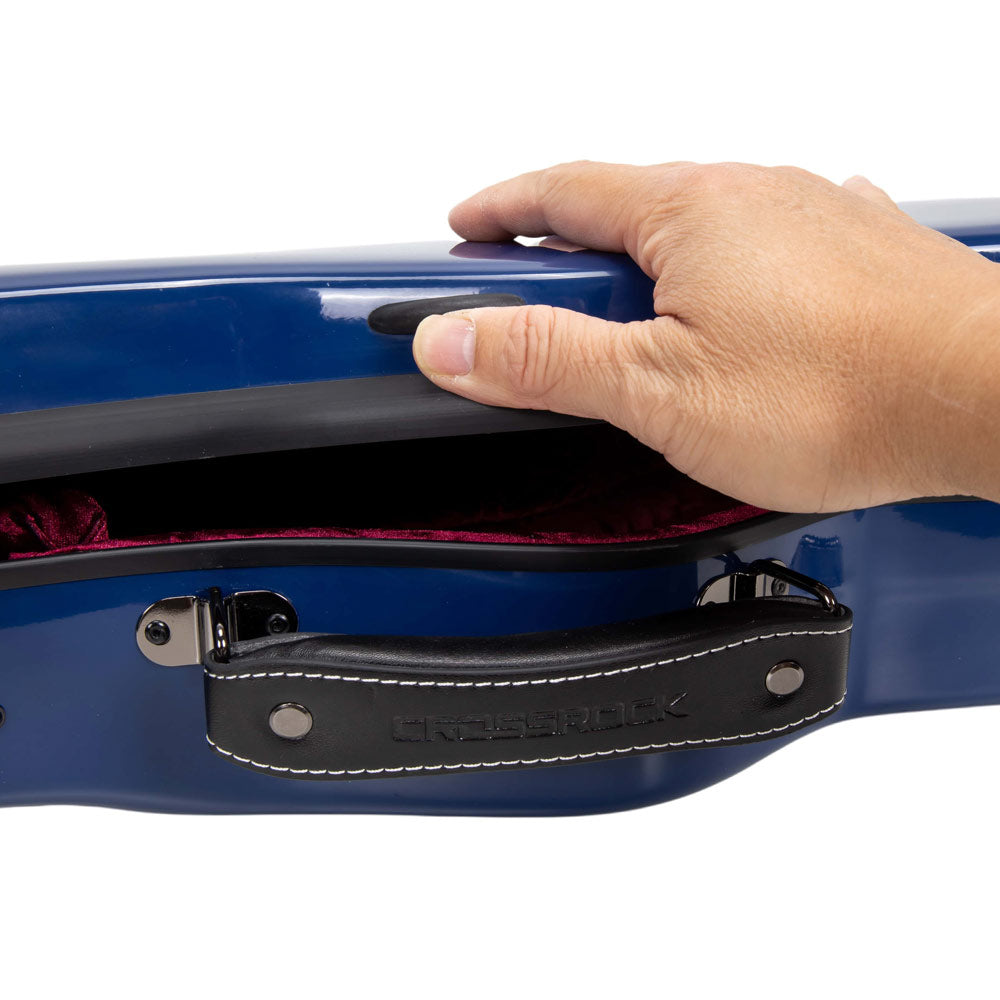Crossrock CRF2030BU Fiberglass Baritone Ukulele Case - Navy Blue