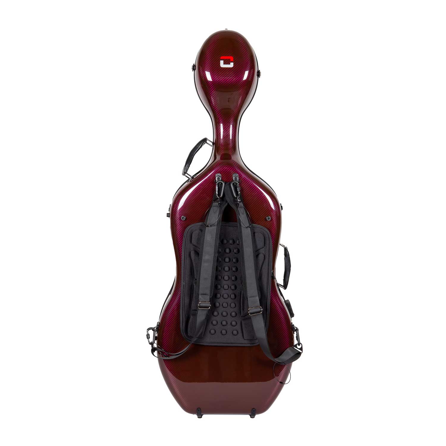 Crossrock Pink carbon fiber cello case, alternate view